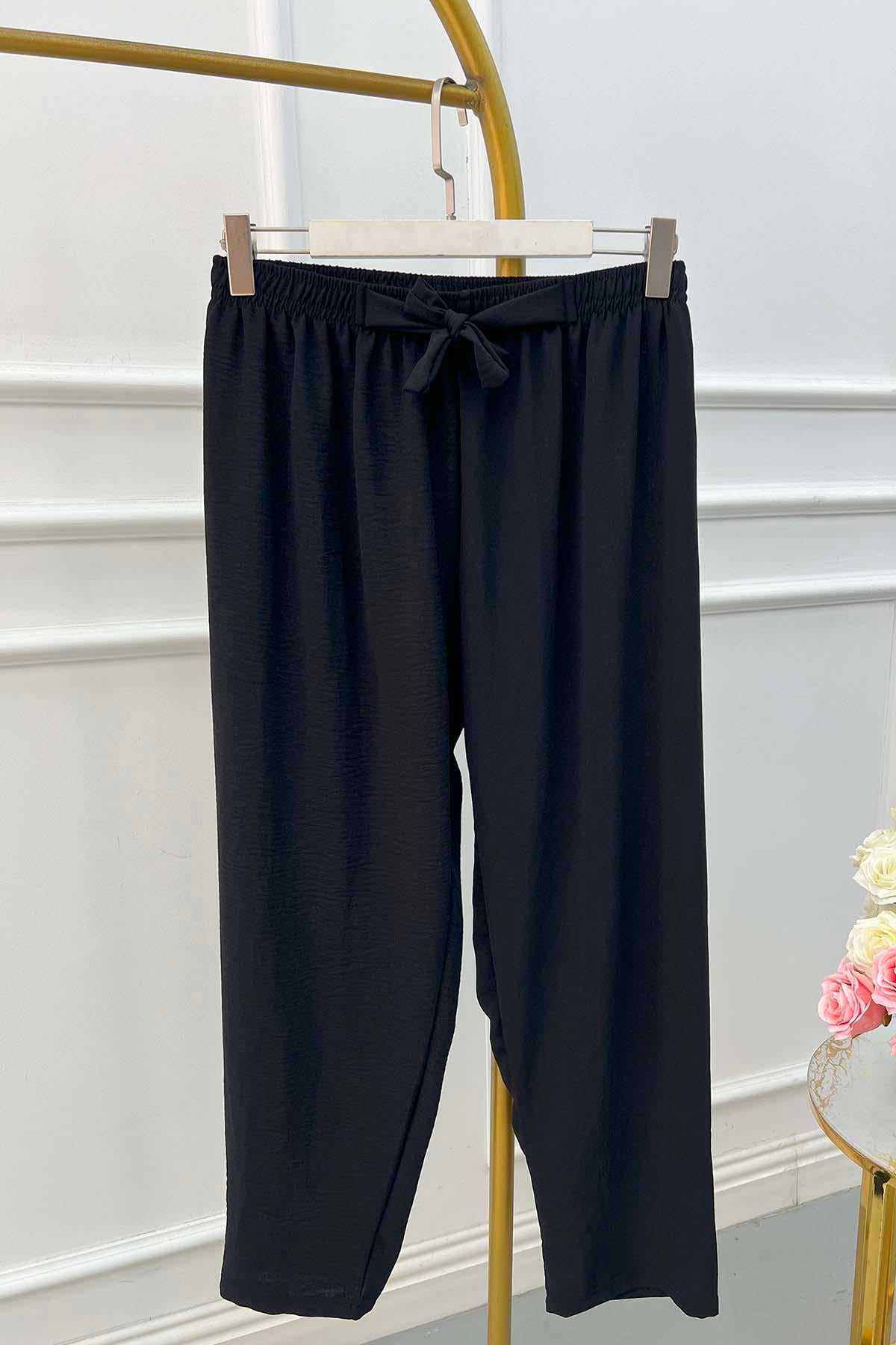 Bağlamalı Pantalon Siyah