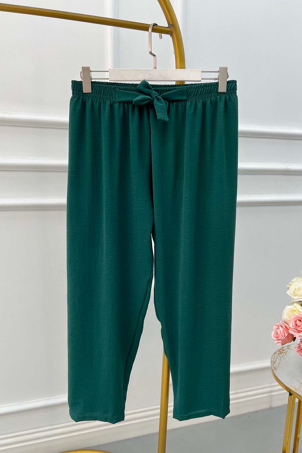Bağlamalı Pantalon Yeşil