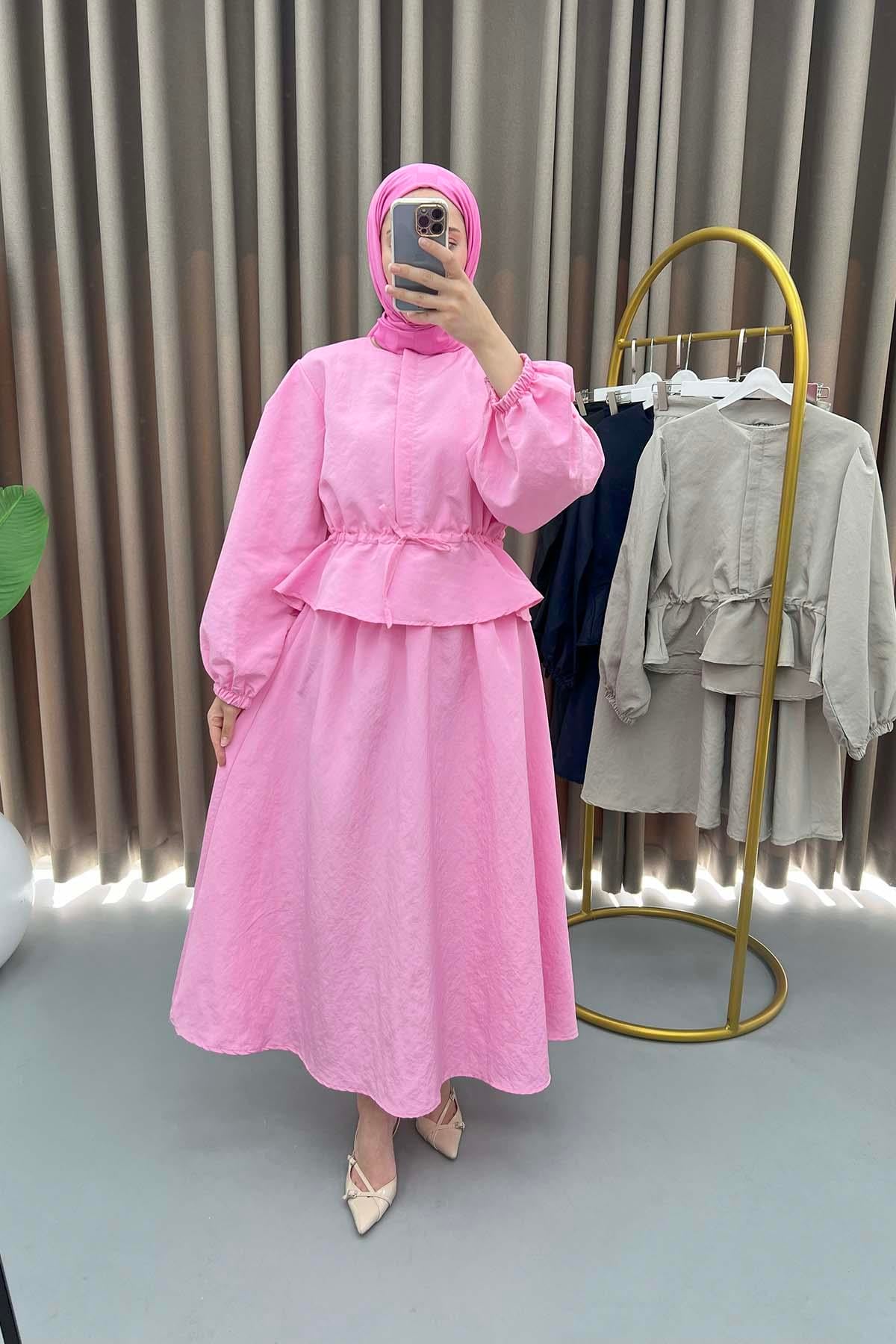 Balon Kol Büzgülü Paraşüt Takım Pembe