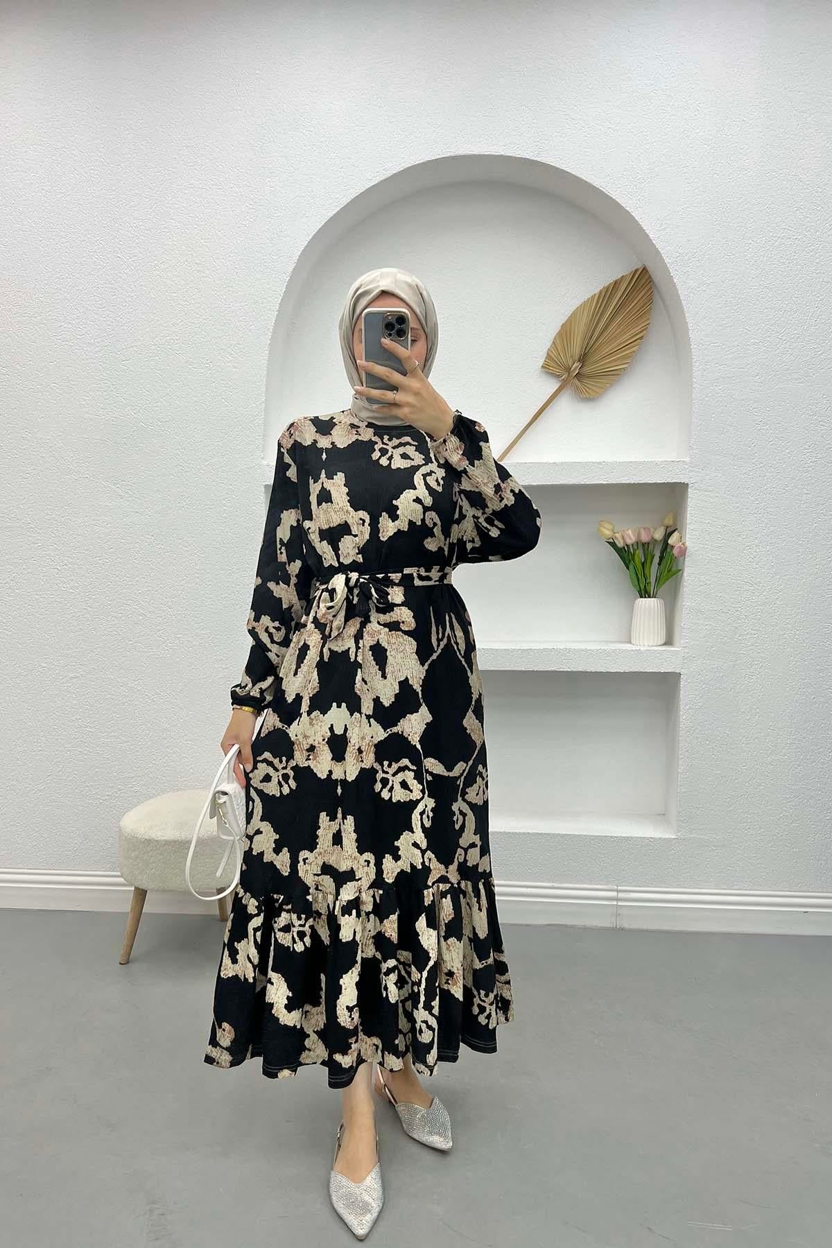 Batik Desen Elbise Siyah