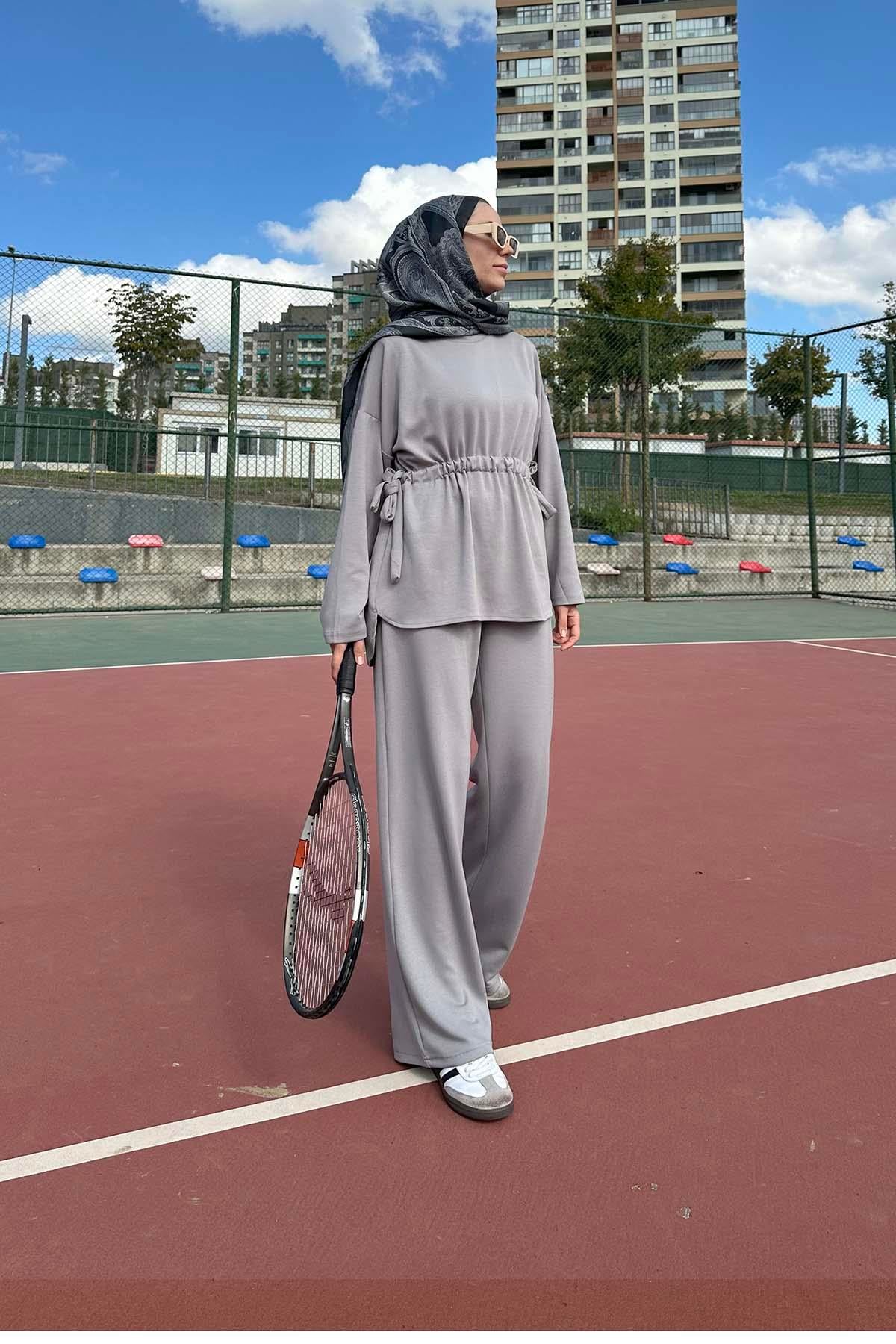 Bel Büzgülü Oysh Takım Gri