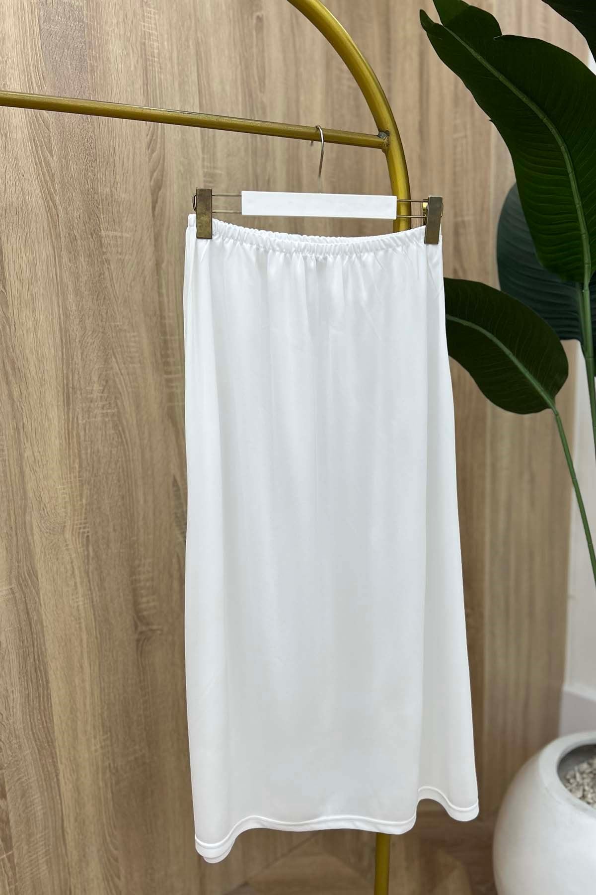 Beli Lastikli Pantalon İçliği Beyaz