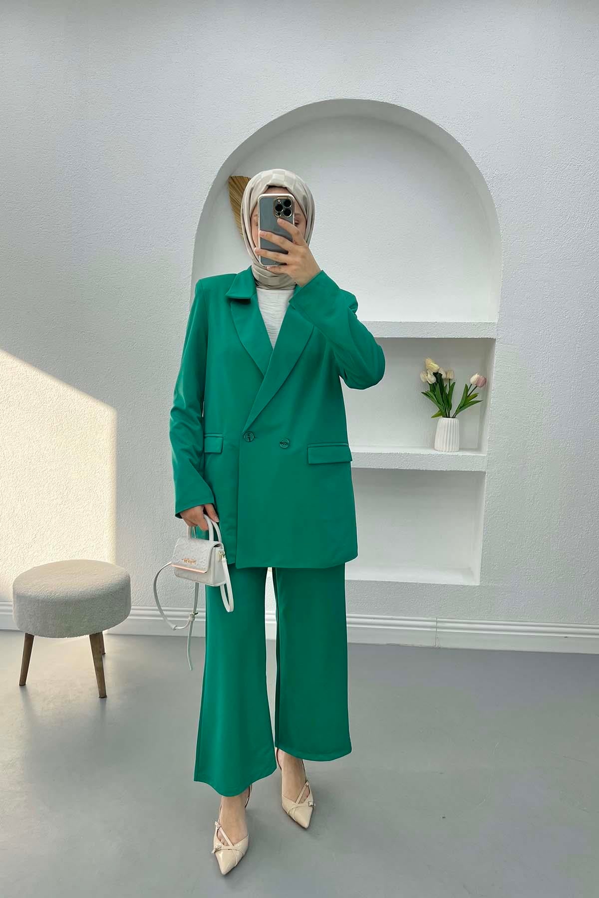 Blazer Ceket Takım Benetton Yeşil