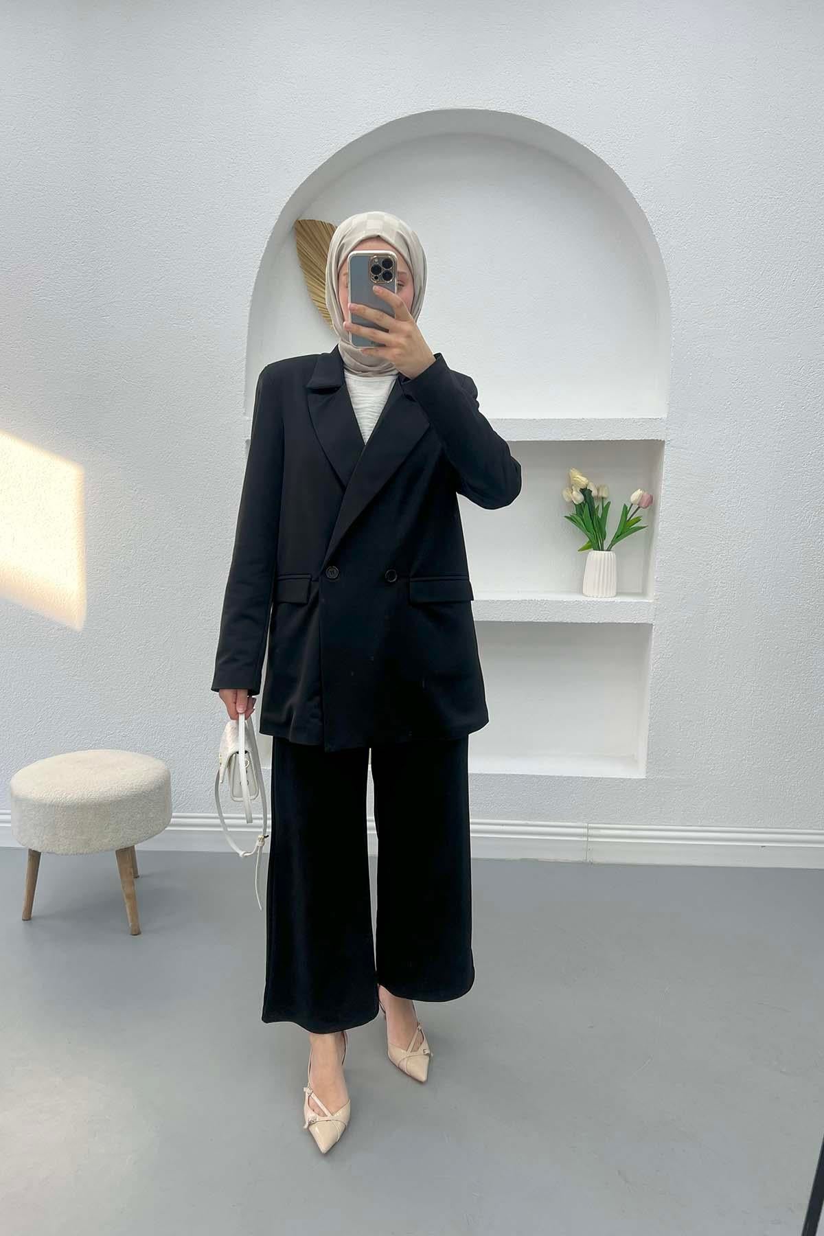 Blazer Ceket Takım Siyah