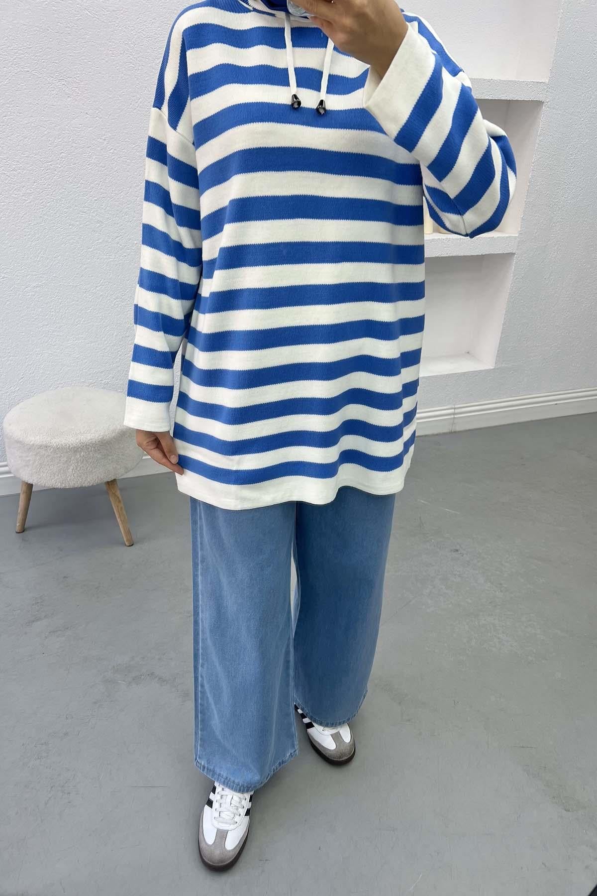 Bol Paça Kot Pantolon Mavi