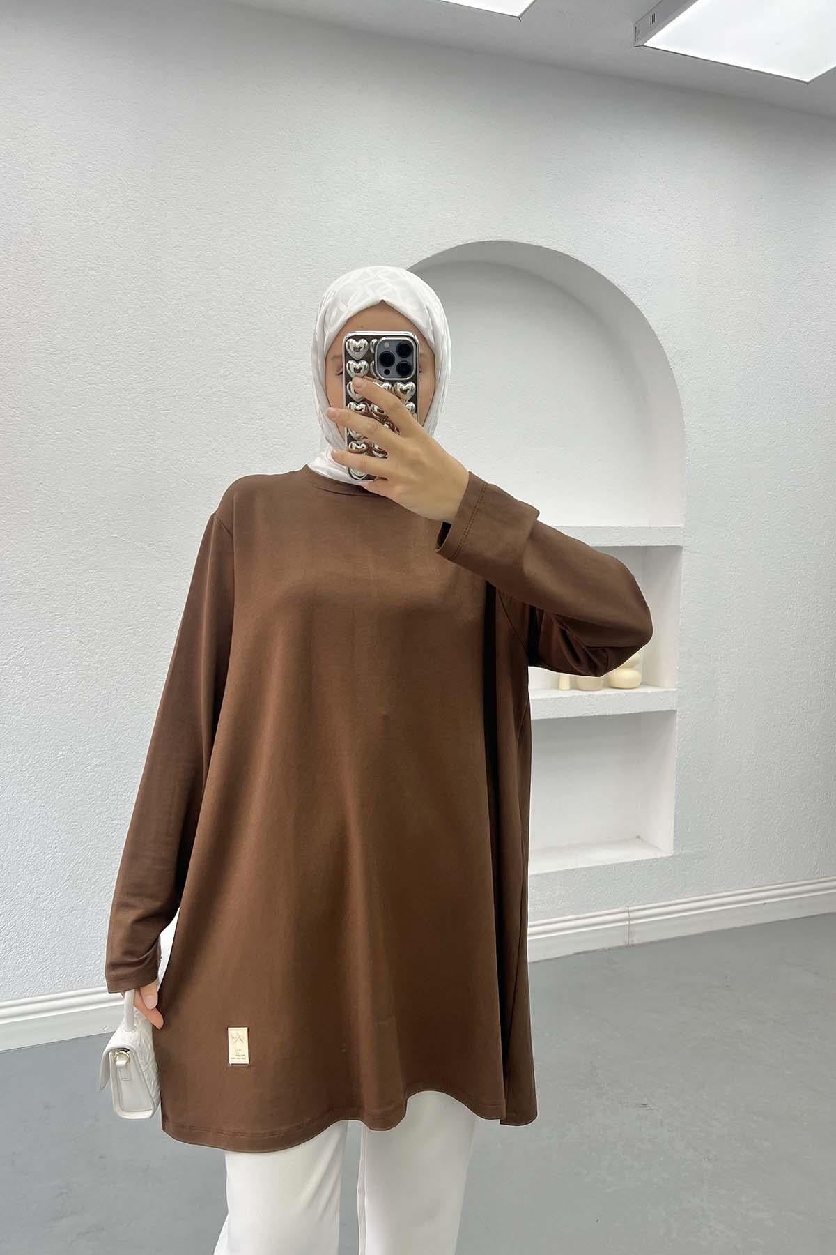 Büyük Beden Tunik Kahve