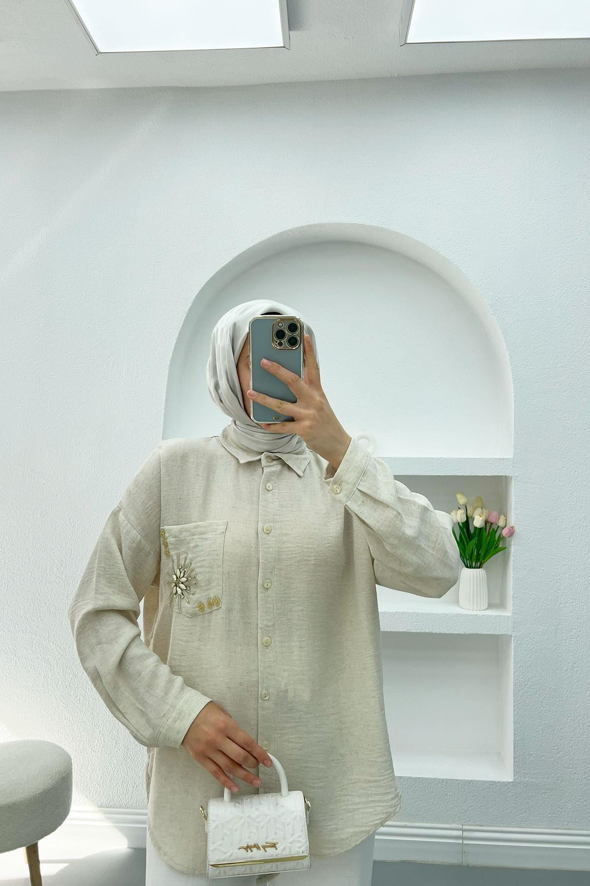 Cep Boncuklu Gömlek Taş