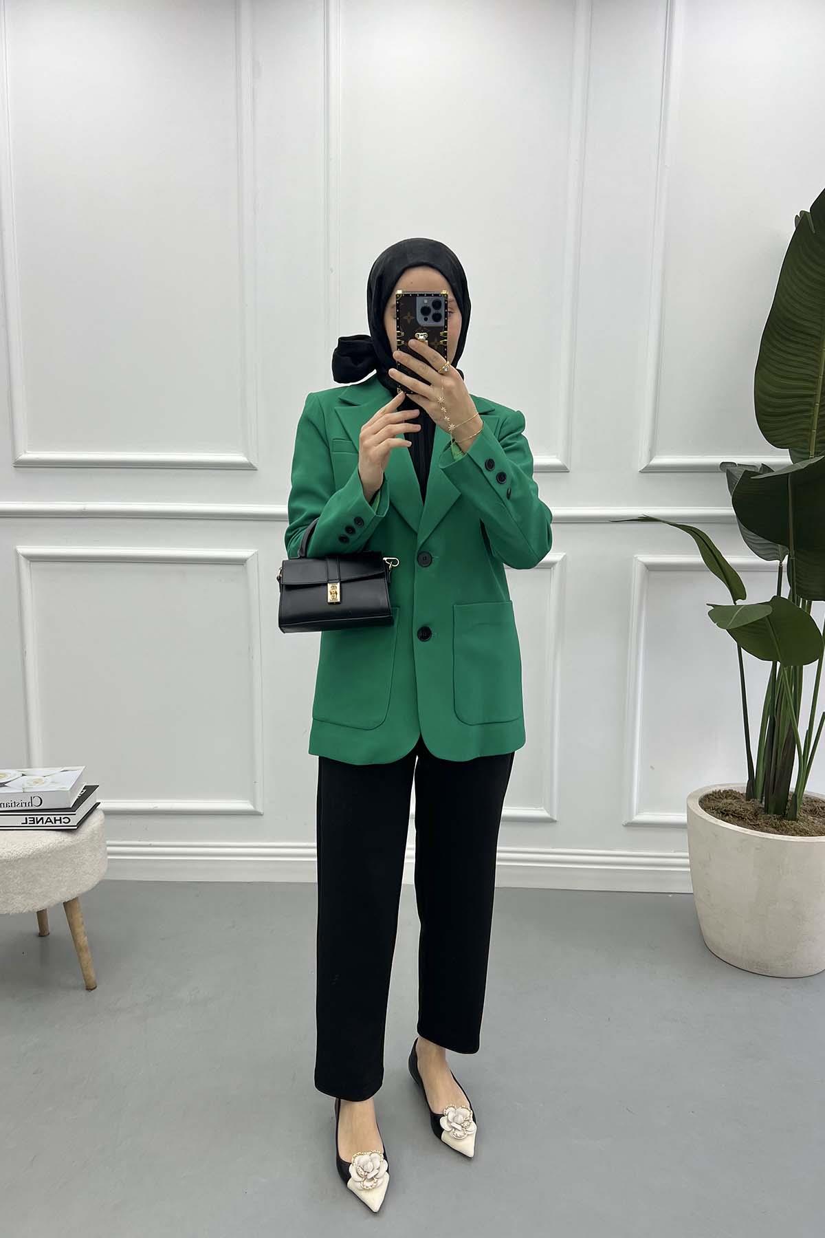 Cepli Blazer Ceket Benetton Yeşil