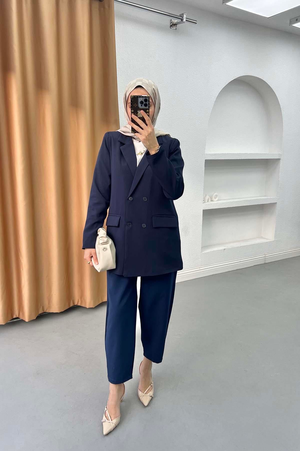 Cepli Blazer Ceket Lacivert