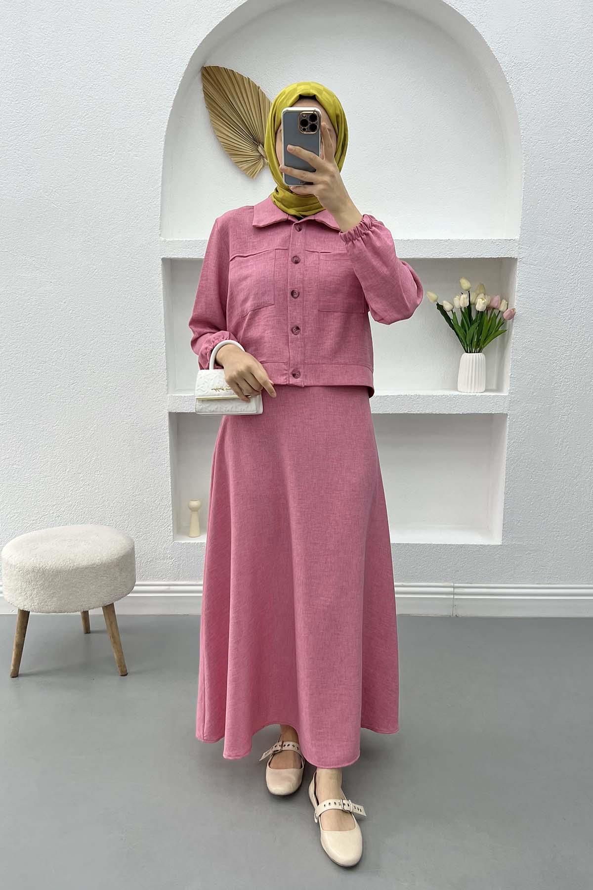 Cepli Etek Takım Pembe