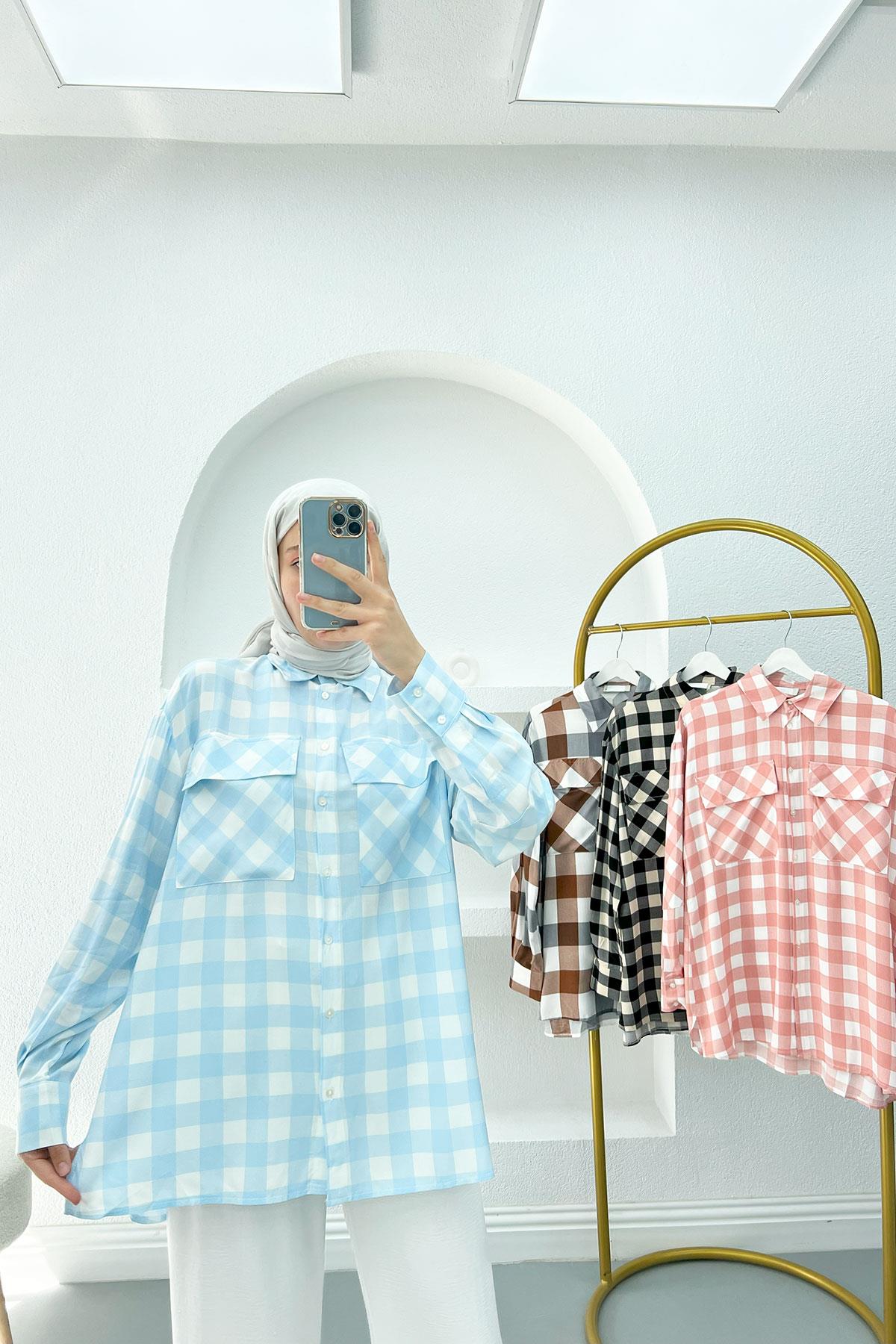 Cepli Pötikare Gömlek Mavi