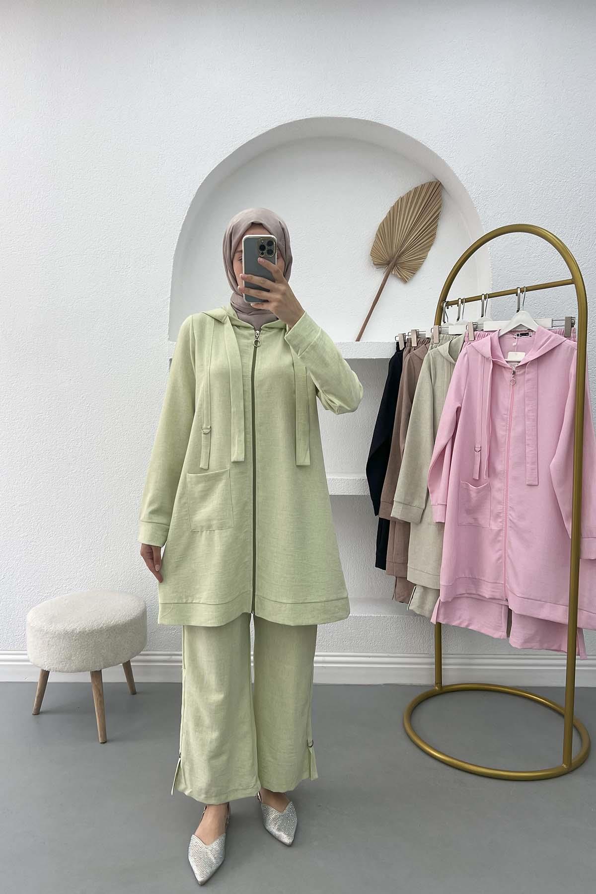 Cepli Tunik Takım Mint Yeşili