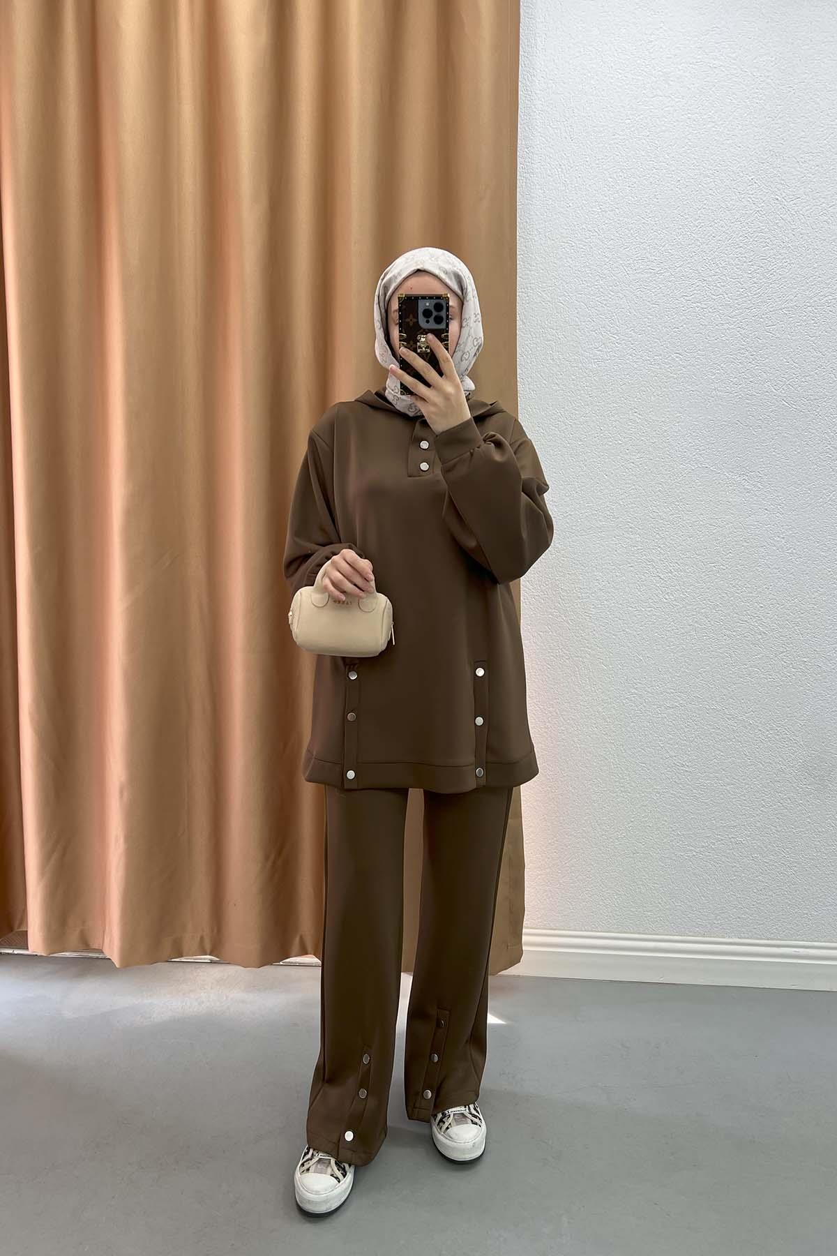 Çıtçıtlı Scuba Takım Kahve