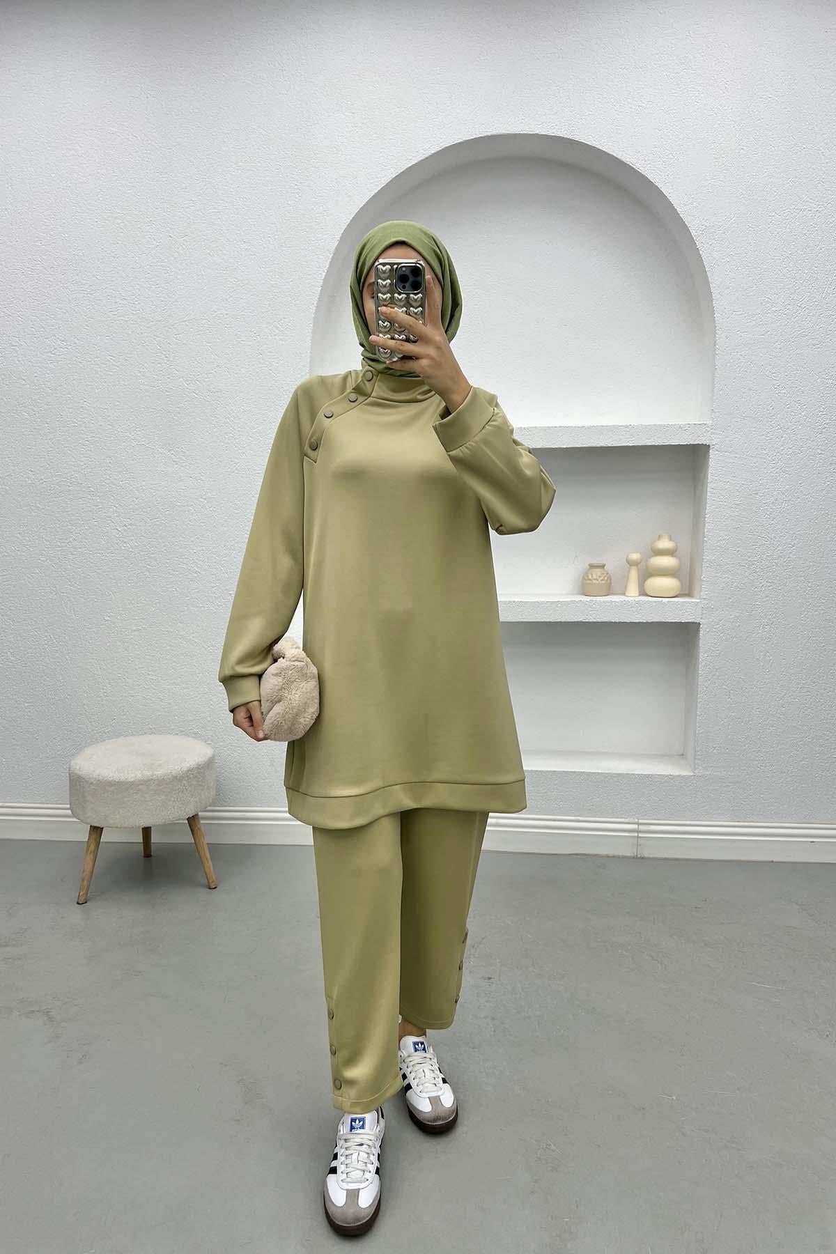 Çıtçıtlı Scuba Takım Soft Yeşil