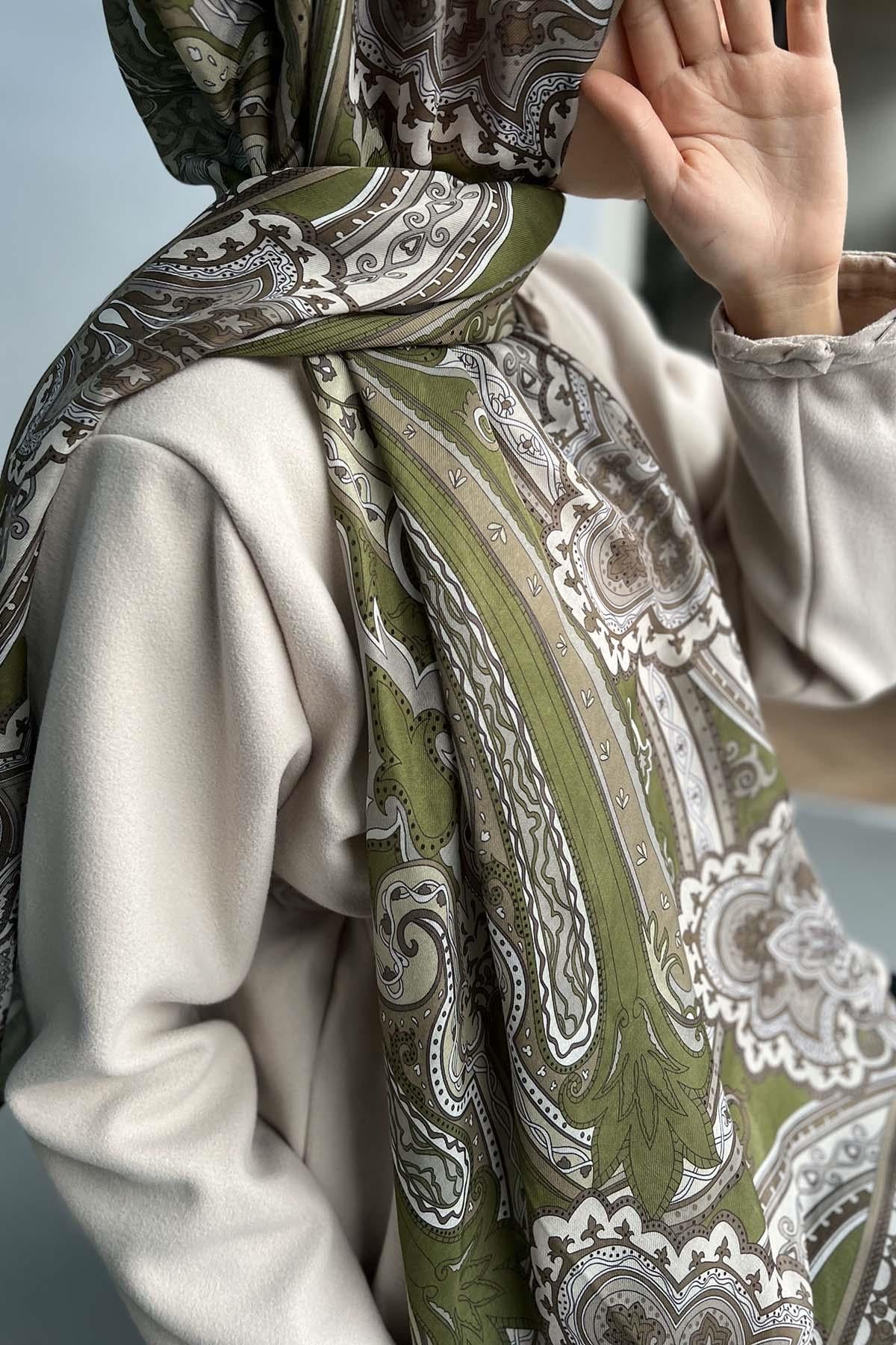 Desenli Etro Şal Haki