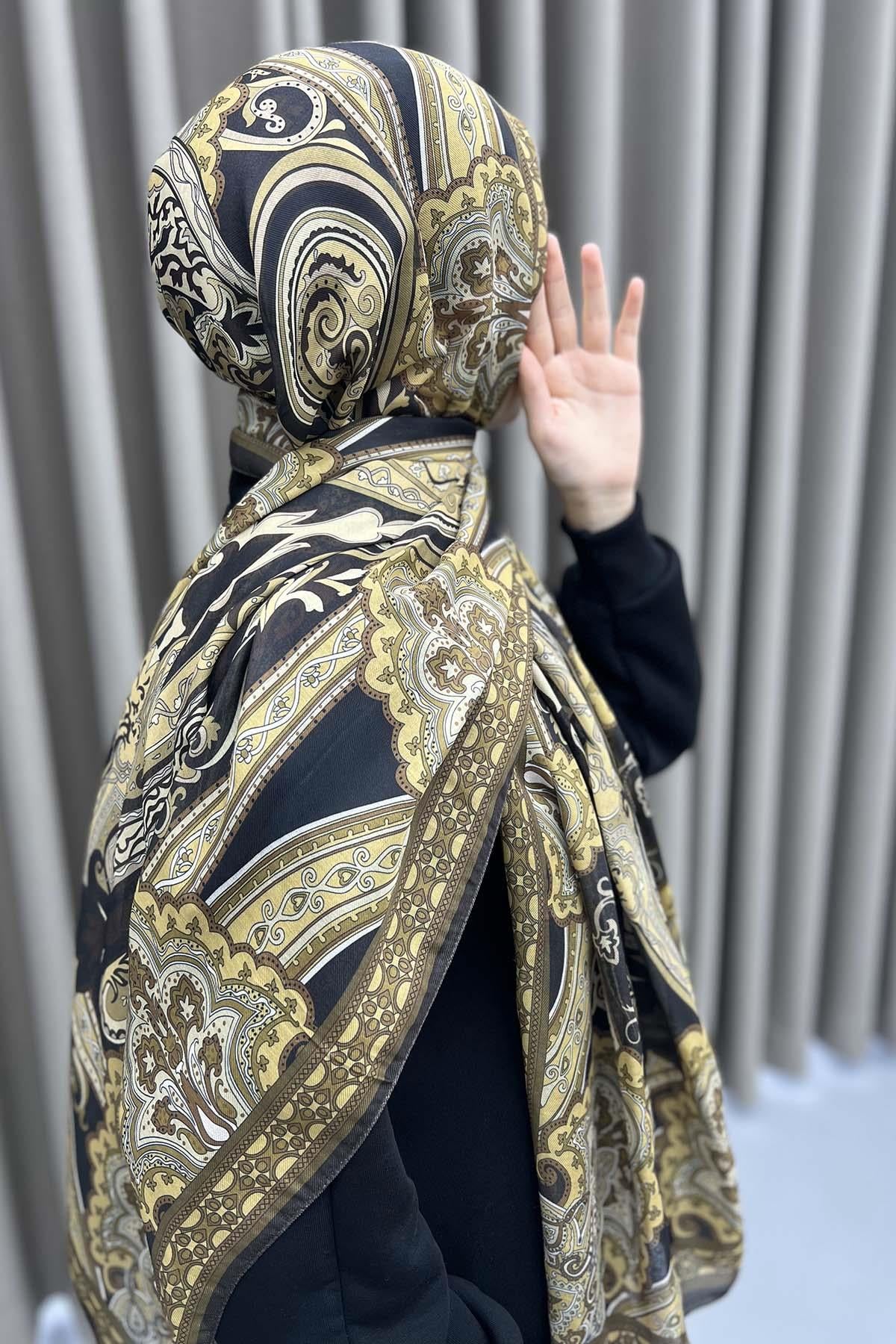 Desenli Etro Şal Hardal