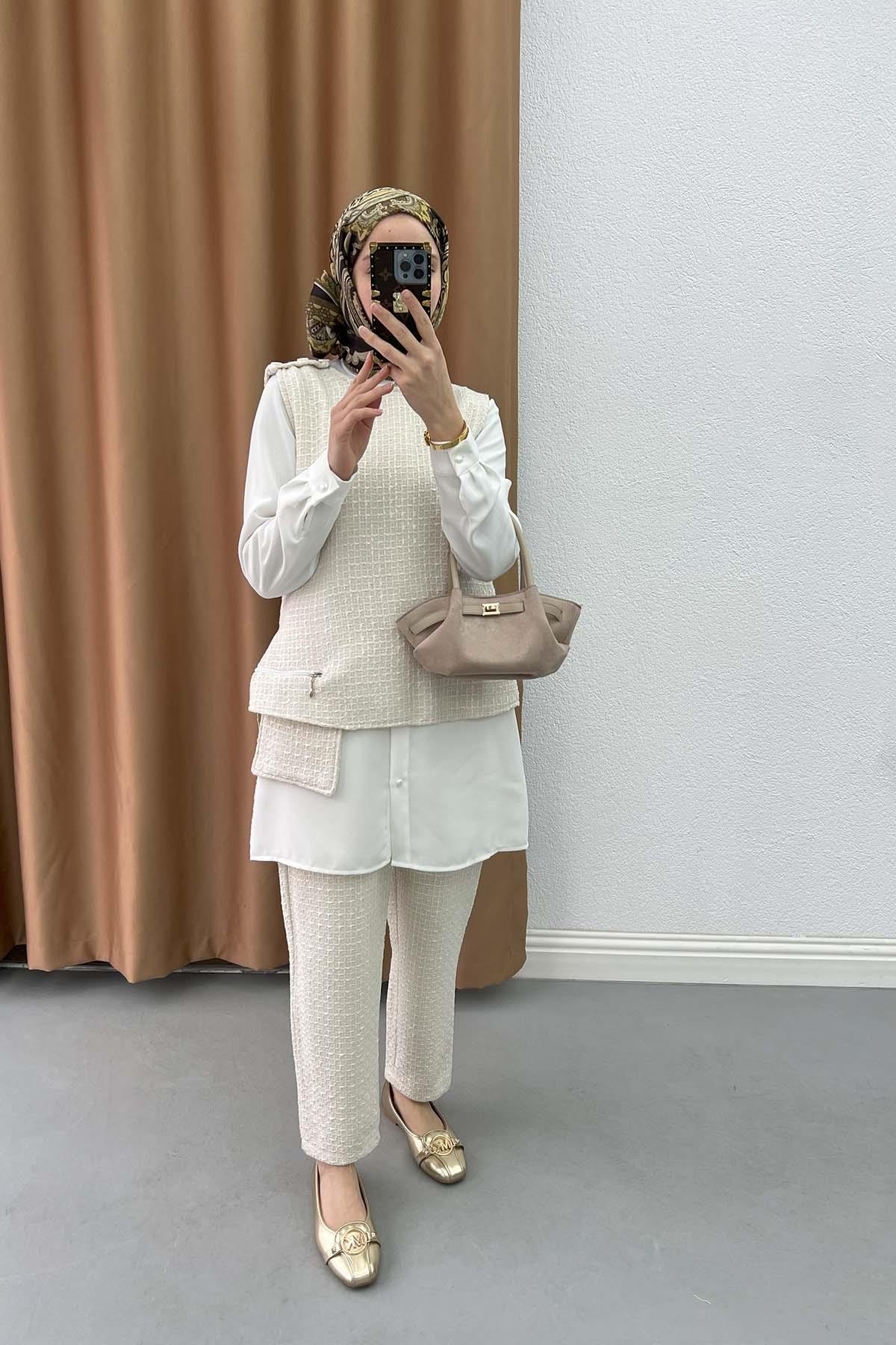 Düğmeli Tüvit Takım Taş