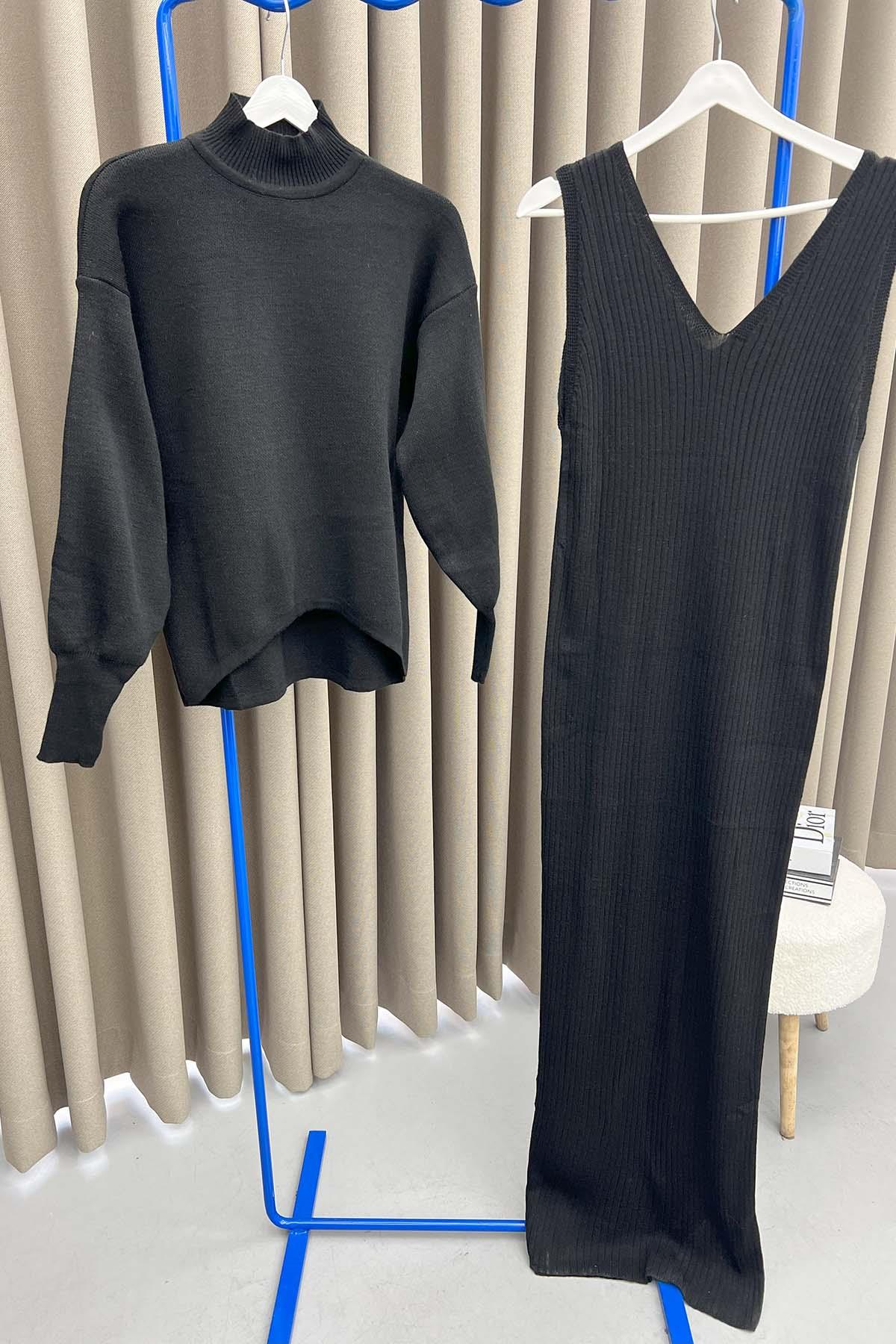 Elbiseli İkili Takım Siyah