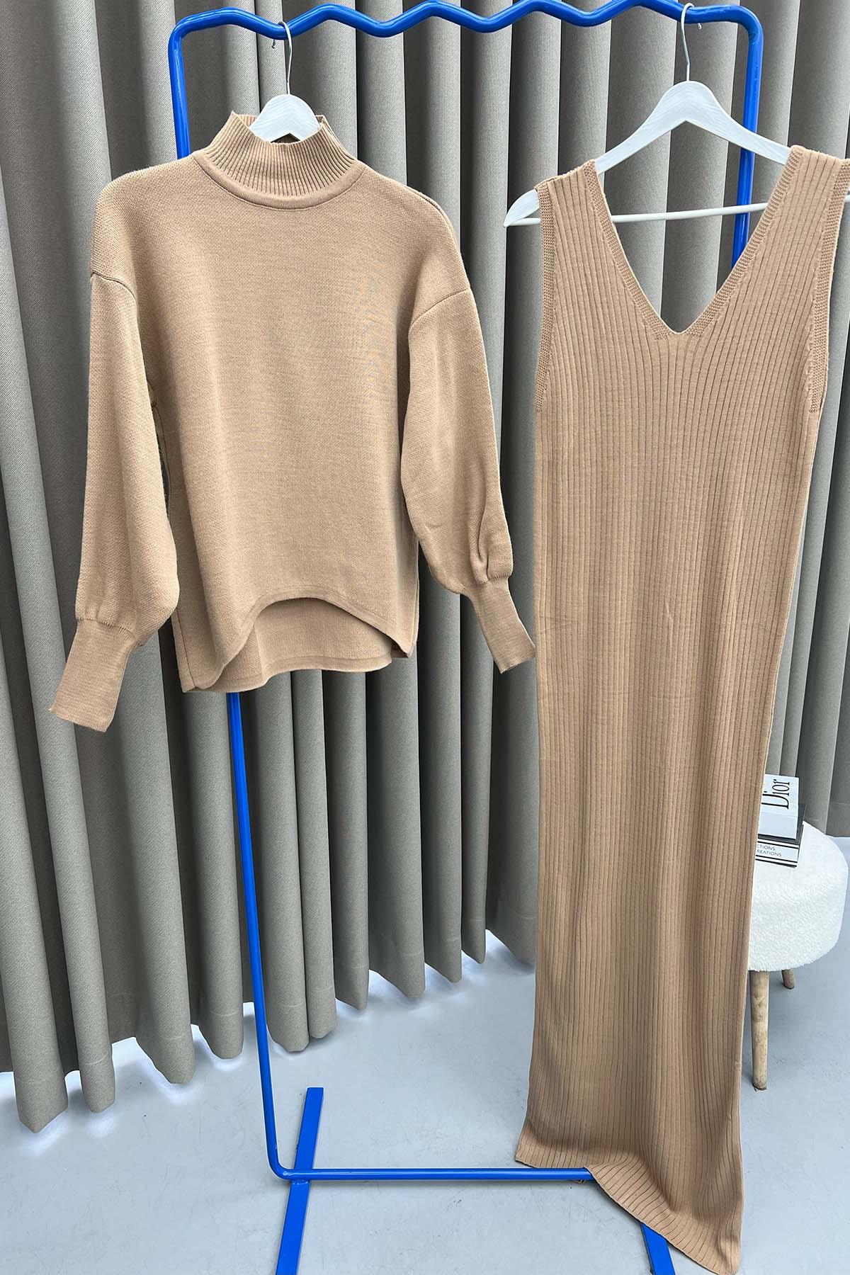 Elbiseli İkili Takım Sütlü Kahve