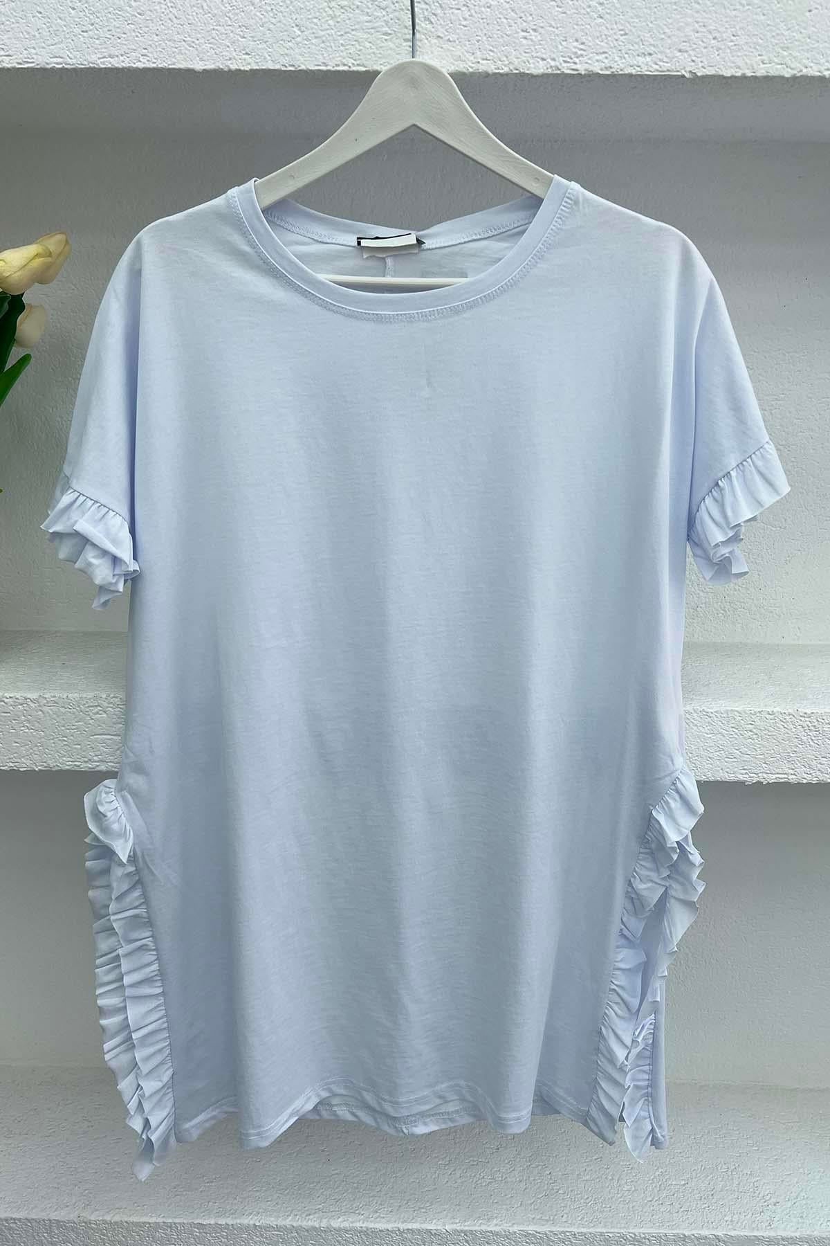 Fırfırlı T-Shirt Beyaz