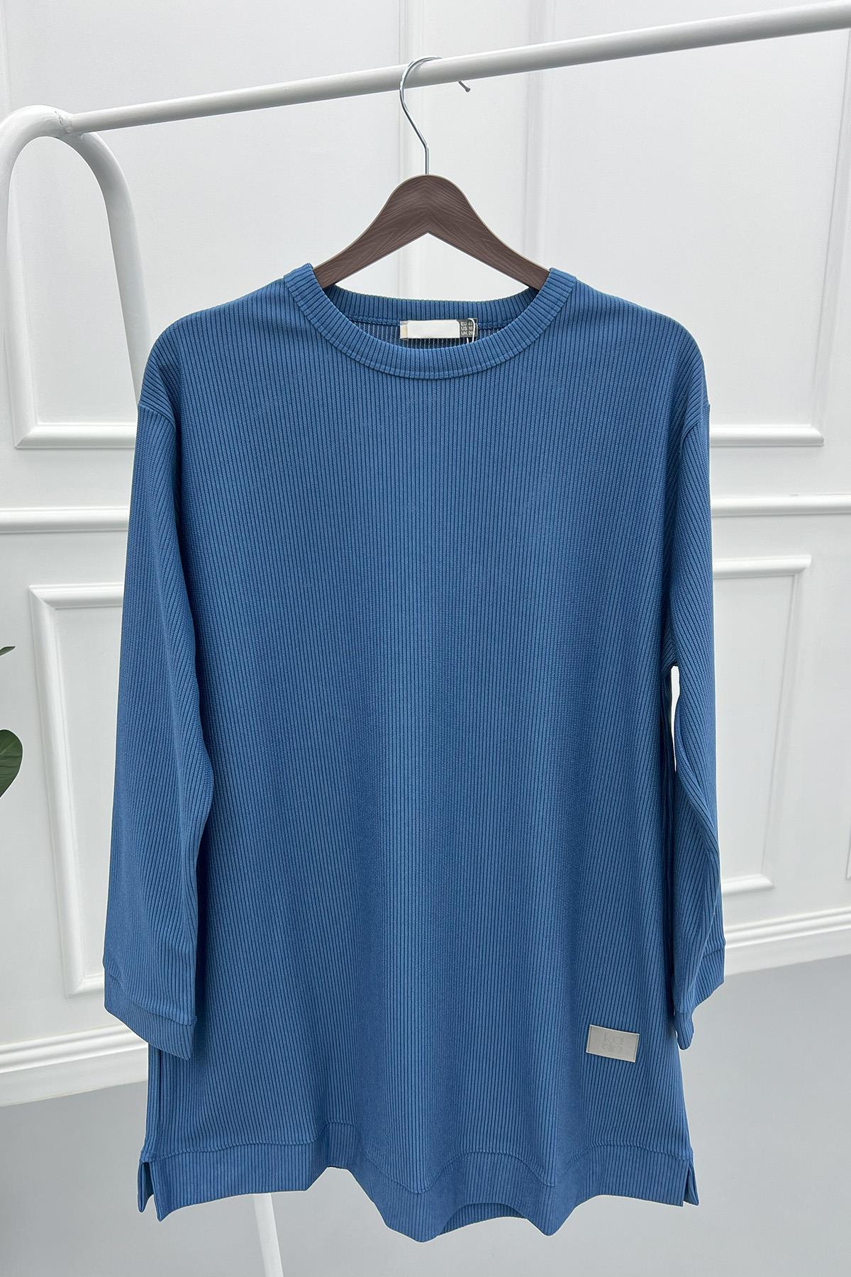 Fitilli Tunik İndigo