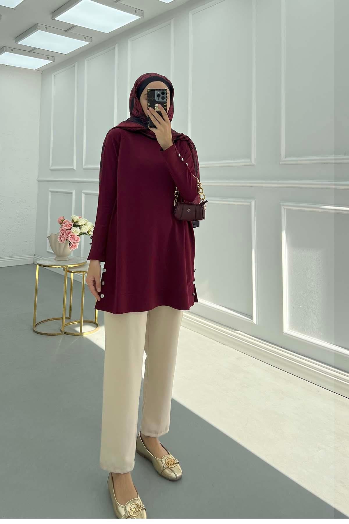 İtalyan Reglan Bluz Bordo