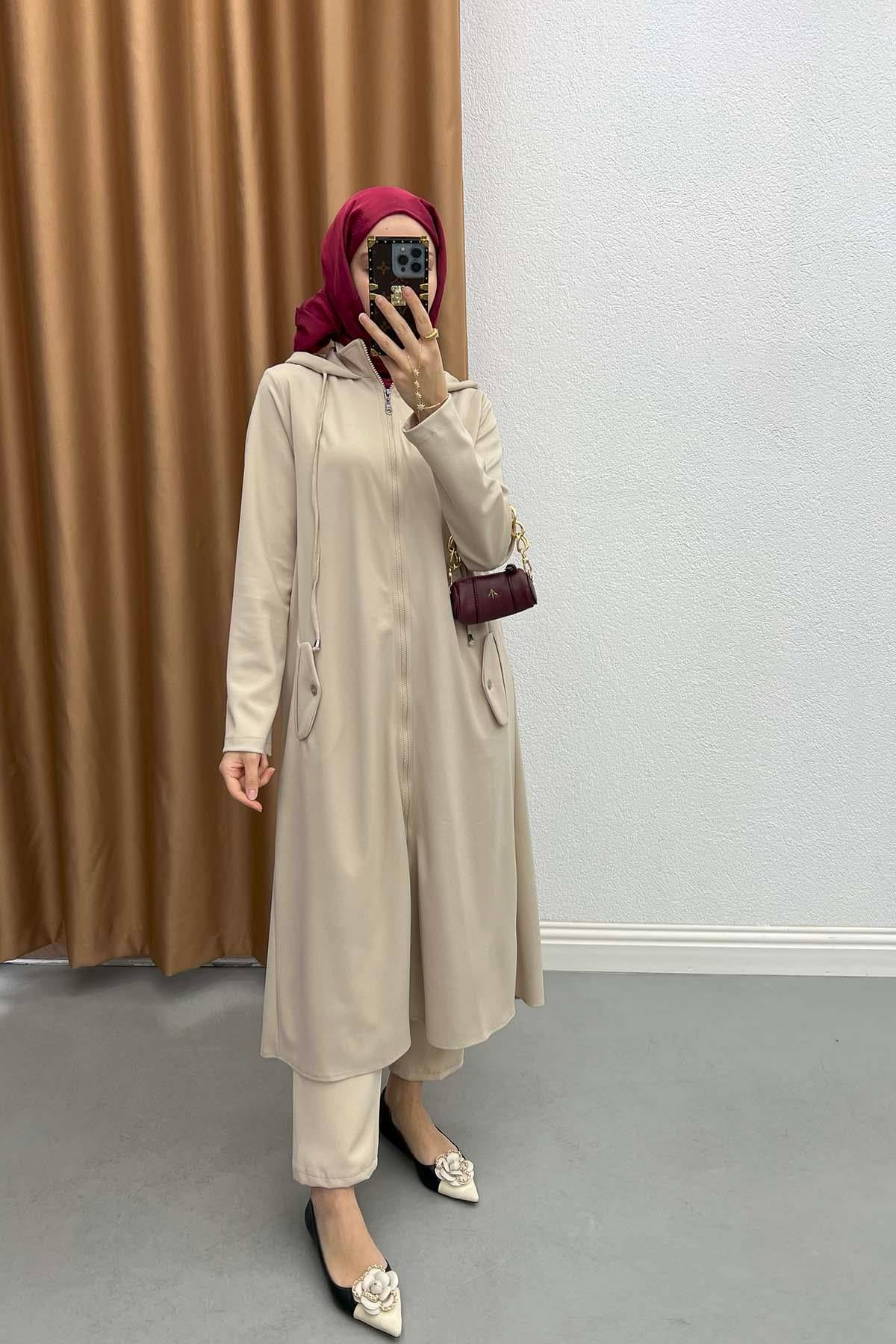 Kapüşonlu Tunik Taş