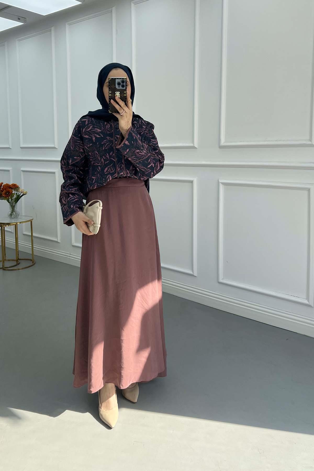 Kimono Etekli Takım Lila
