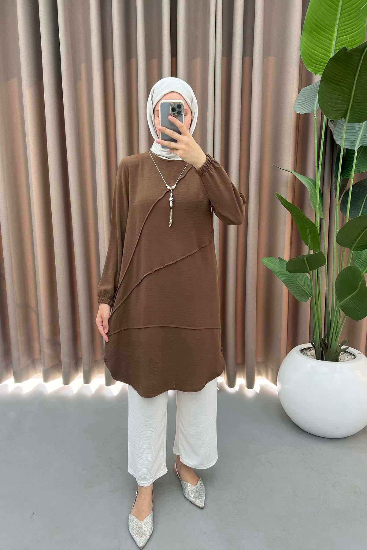 Kolyeli Tunik Kahve