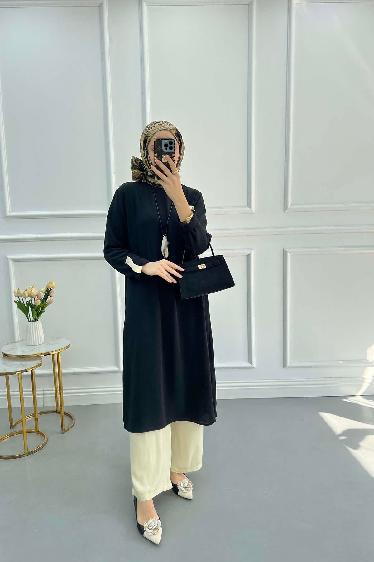 Kolyeli Tunik Takım Siyah