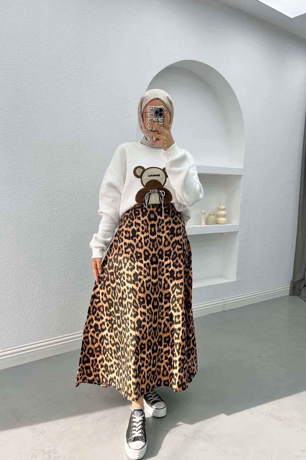 Leopar Desenli Etek Leopar