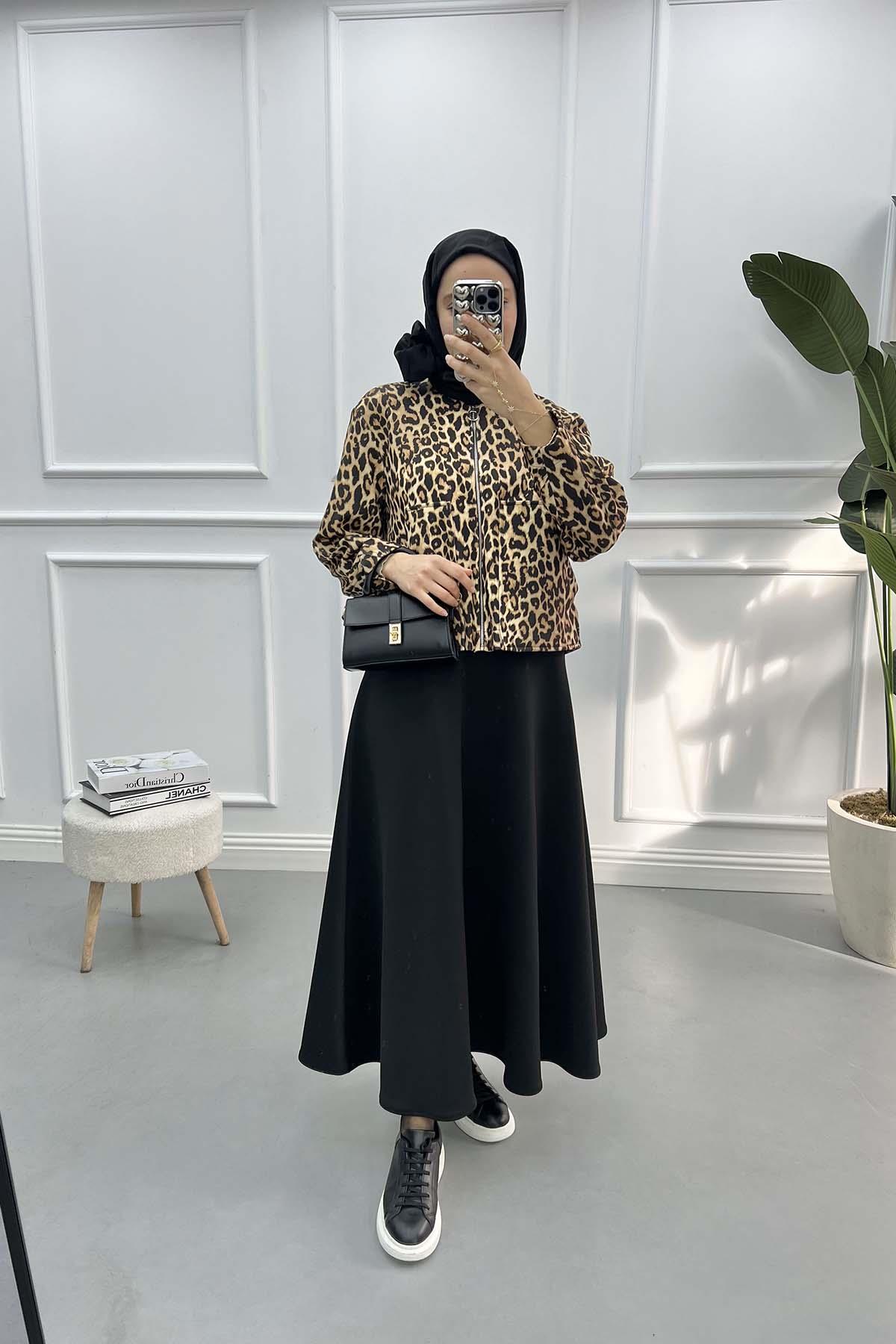 Leoparlı Etek Takım Leopar