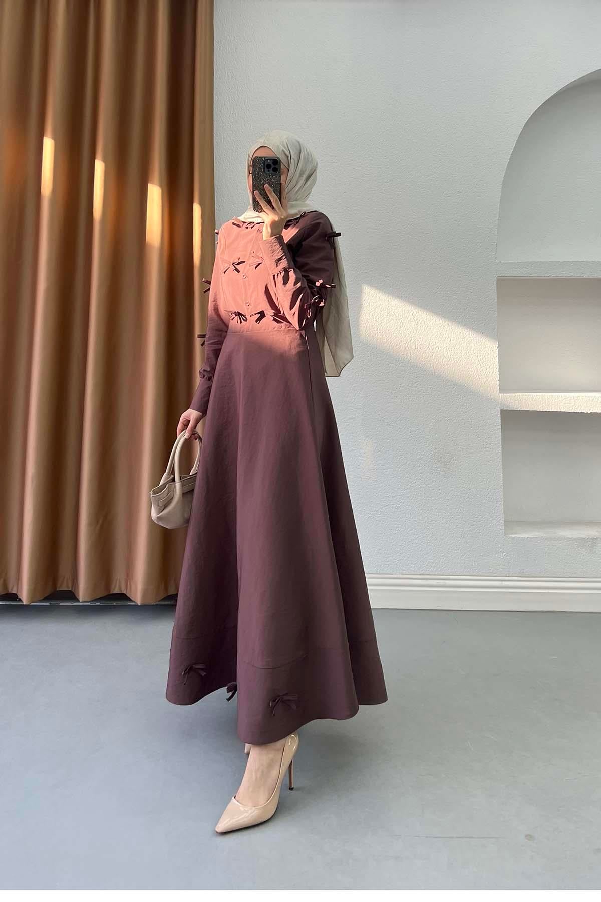 Modern Fiyonklu Mango Takım Mürdüm