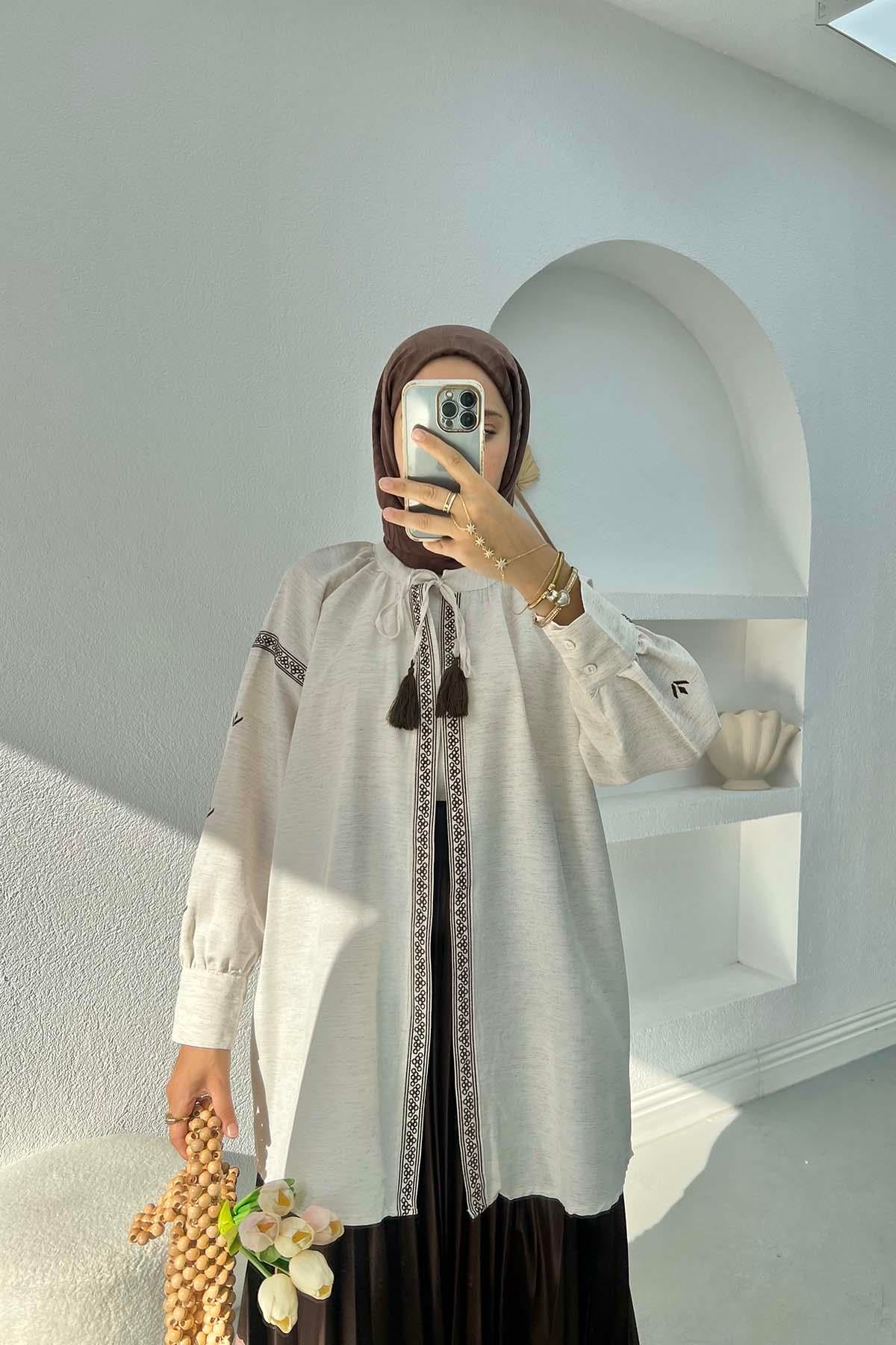 Nakış Detaylı Kimono Taş