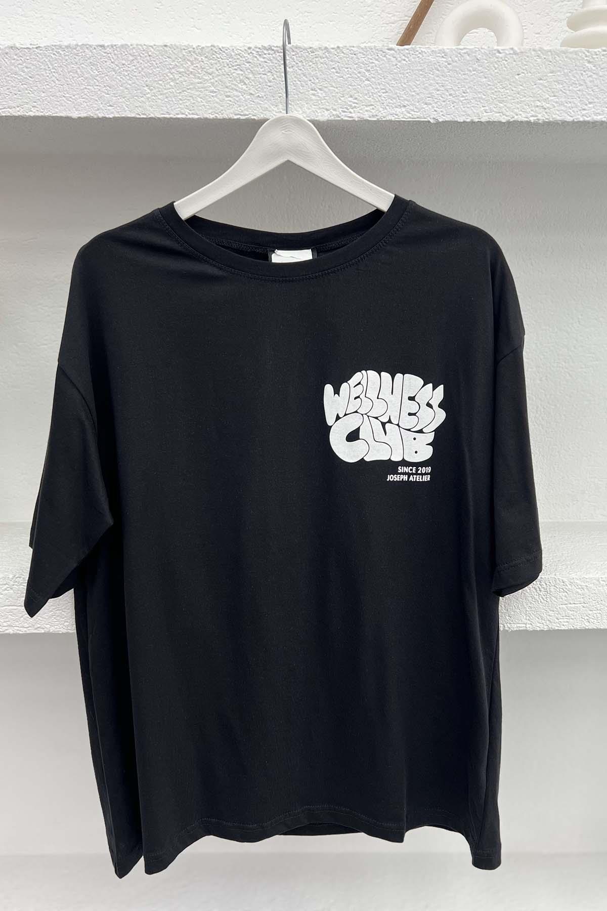 Ön Ve Arka Baskılı T-Shirt Siyah