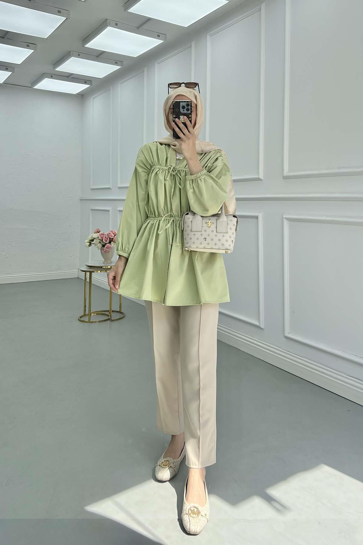 Önden Bağlamalı Kimono Yeşil