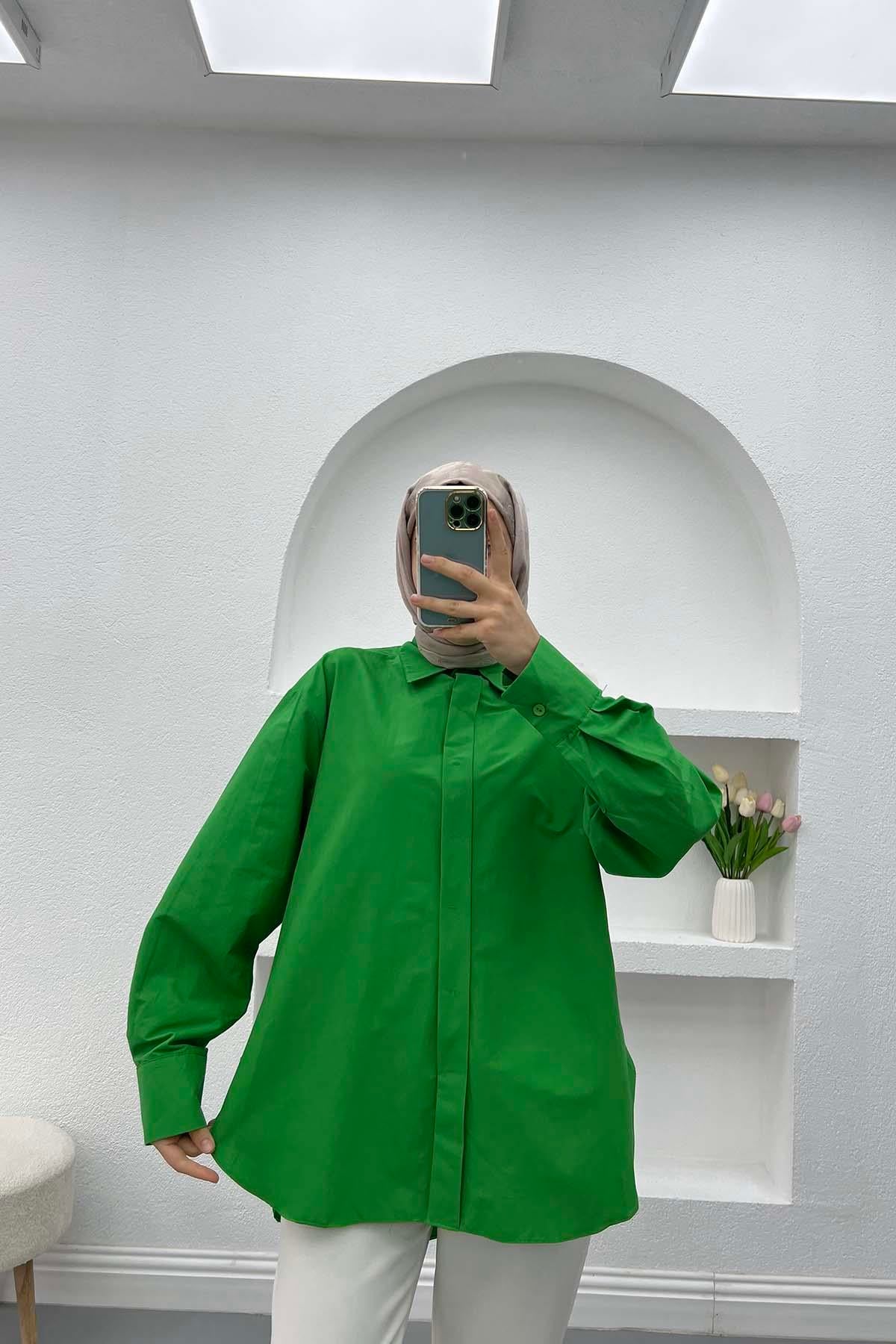 Oversize Gömlek Çimen