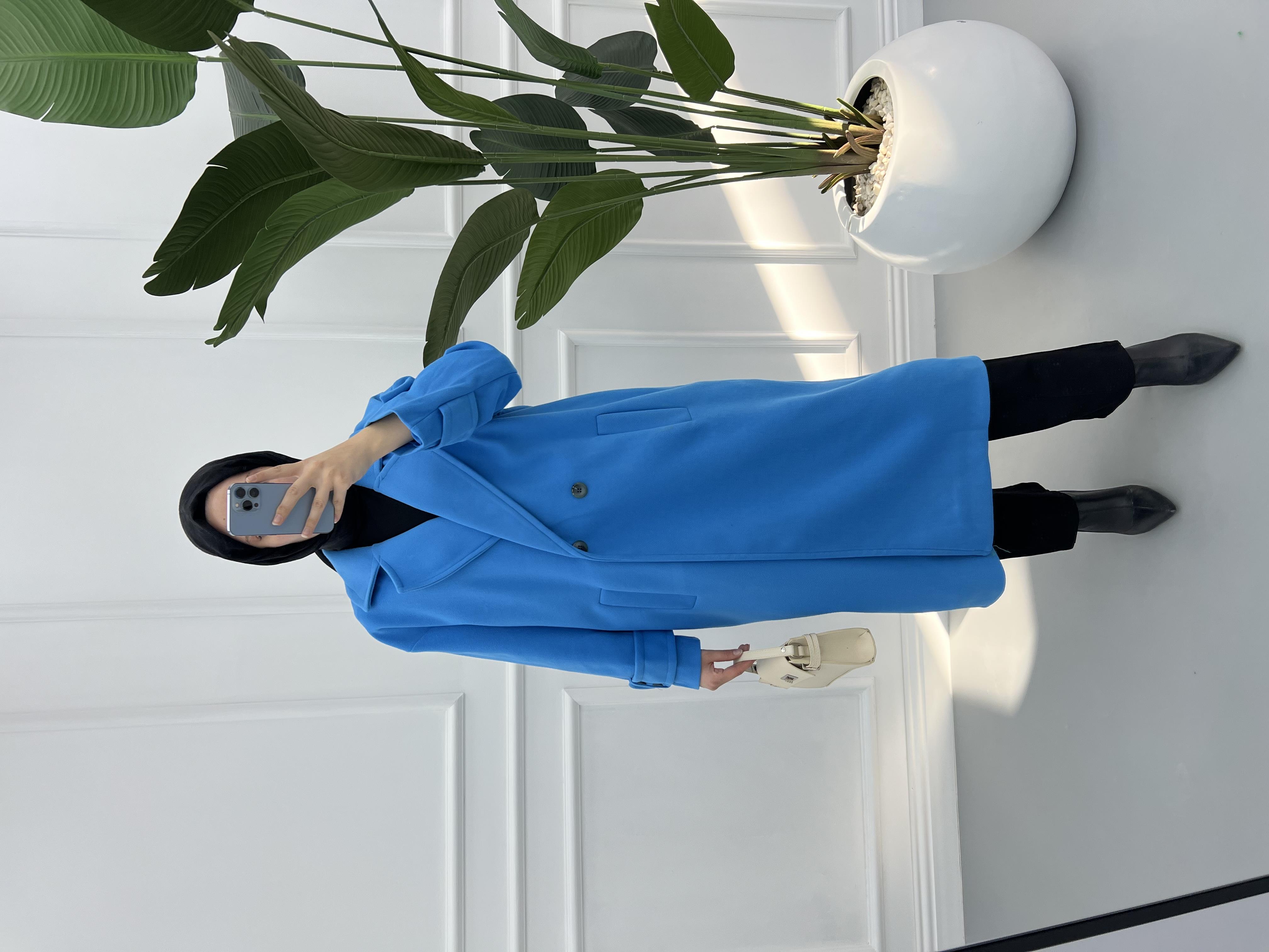 Oversize  Kruvaze Kaban Mavi