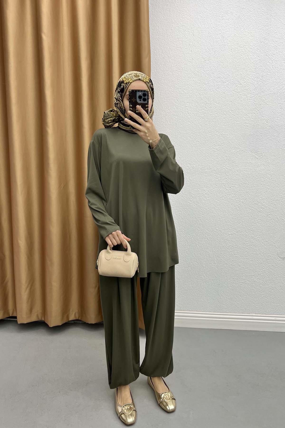 Paça Detaylı Oysh Takım Haki