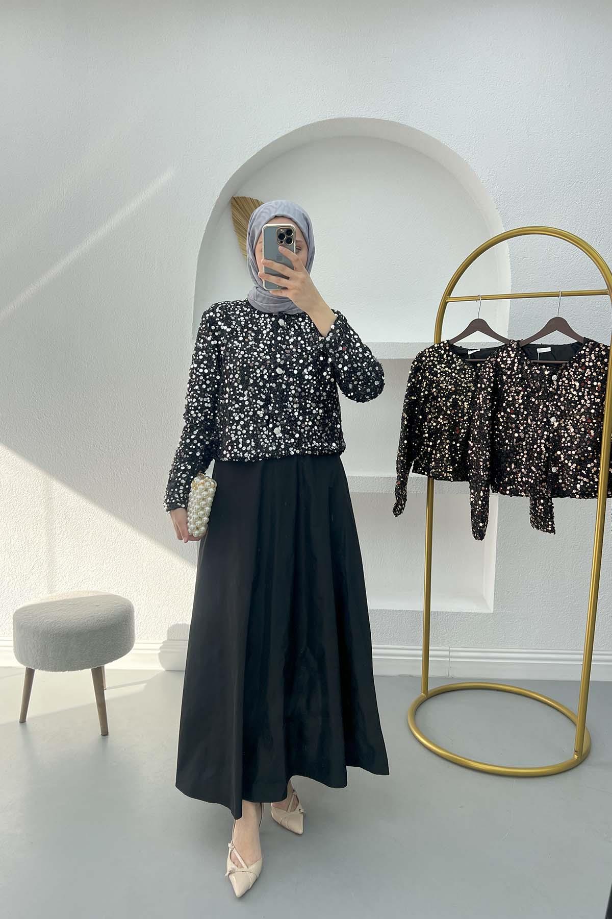 Payetli Paraşüt Takım Gümüş