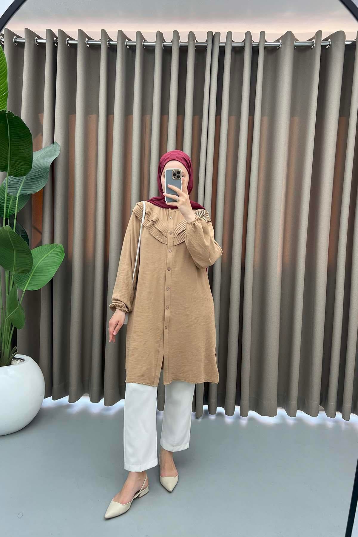 Piliseli Tunik Sütlü Kahve