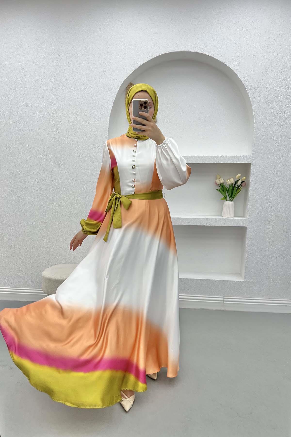 Renkli Elbise Yağ Yeşili