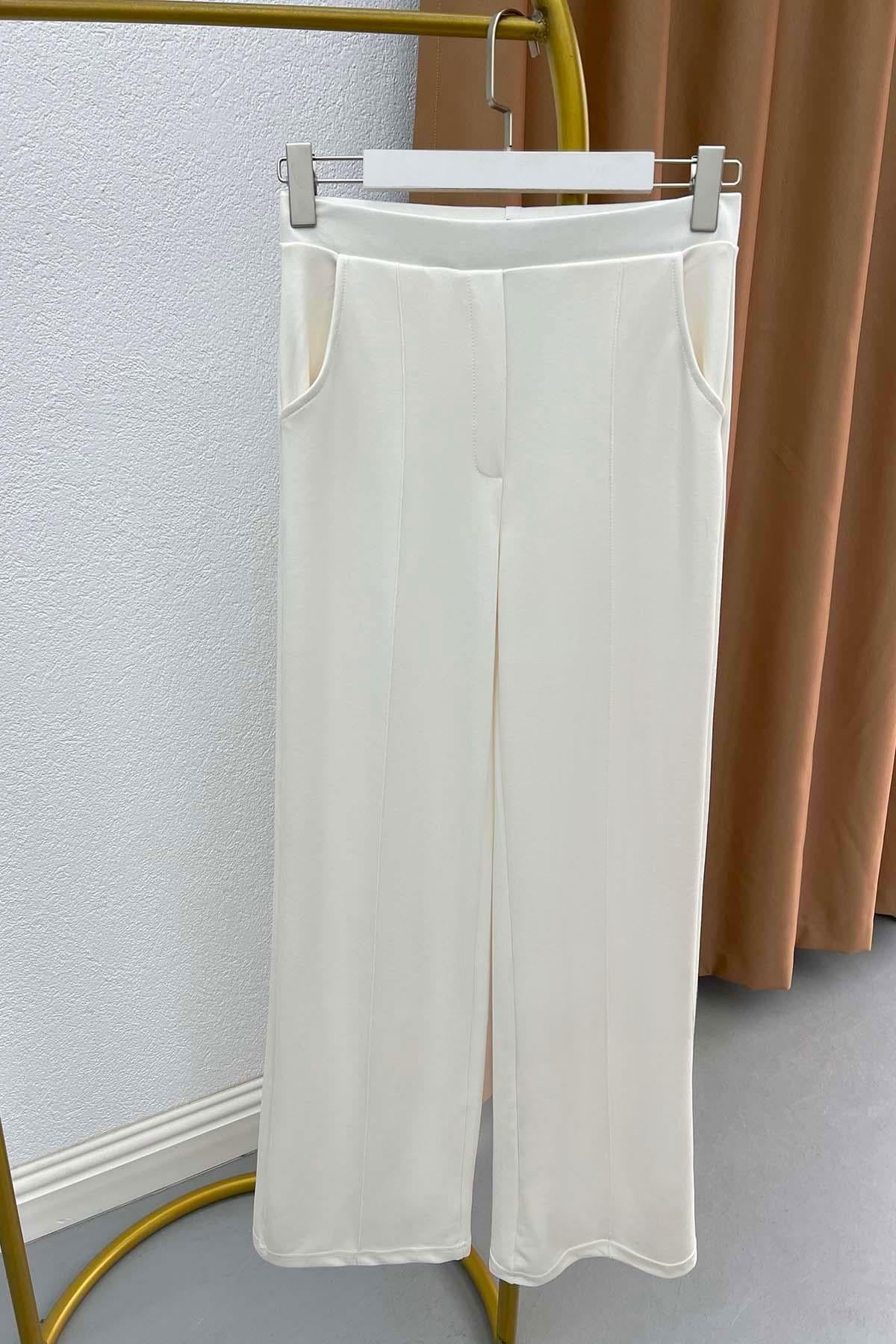 Scuba Pantalon Beyaz