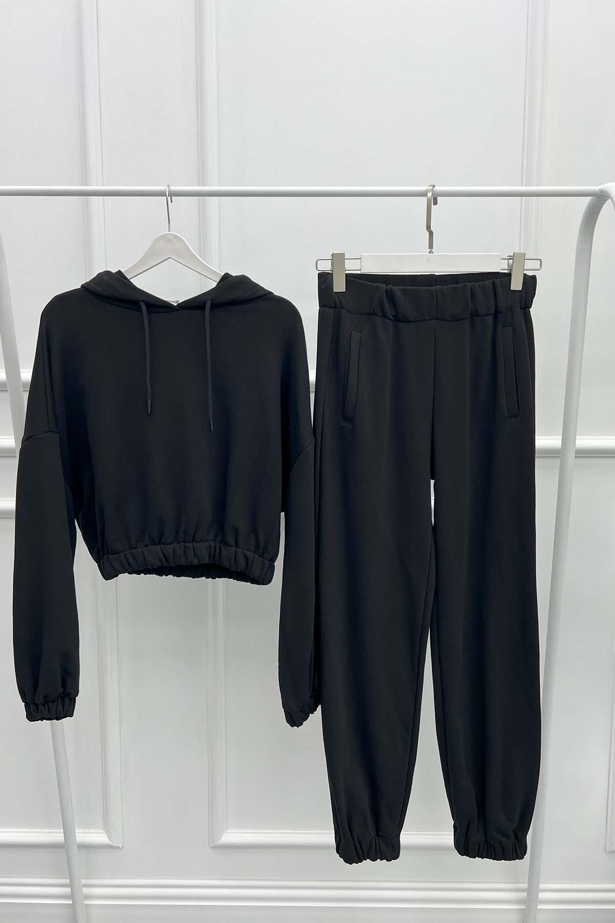 Soul Kapüşonlu Sweat Takım Siyah