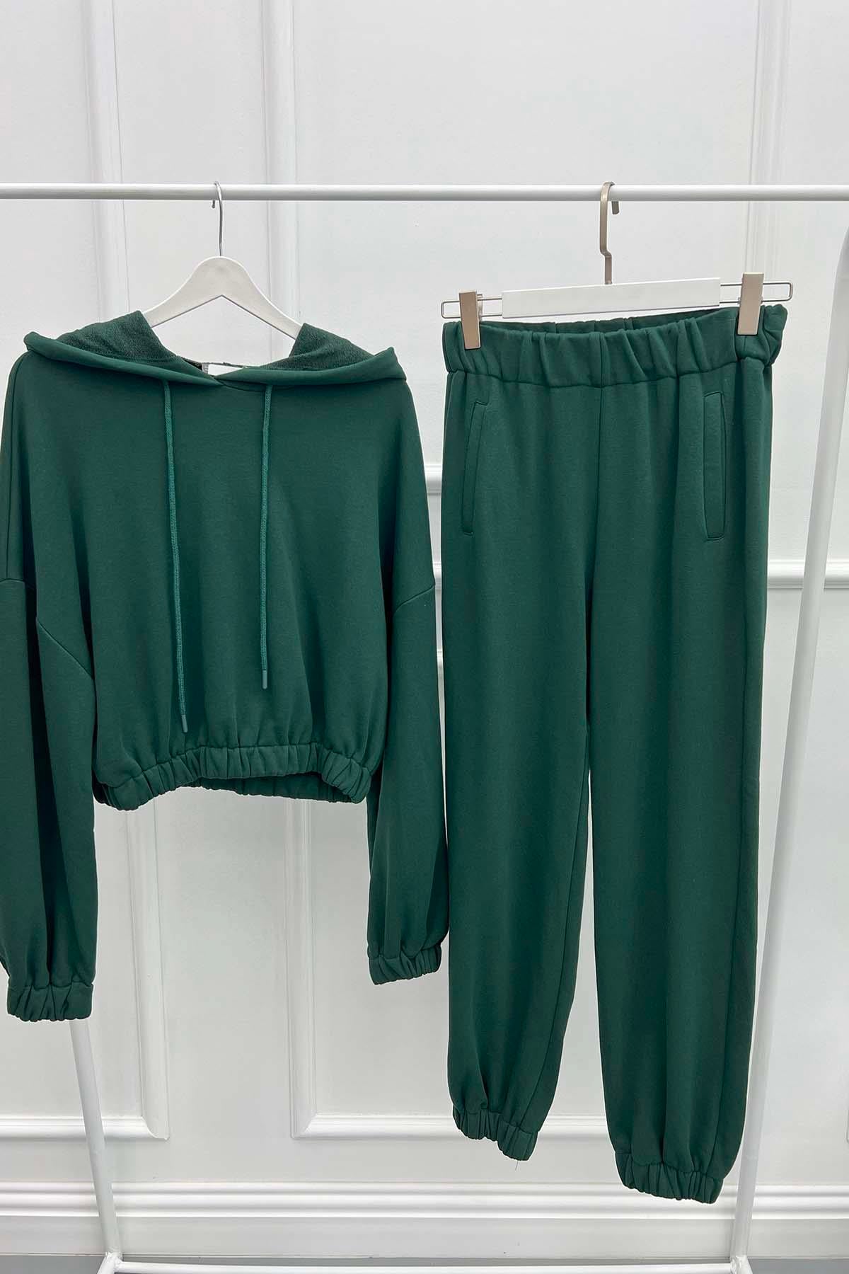Soul Kapüşonlu Sweat Takım Zümrüt Yeşili