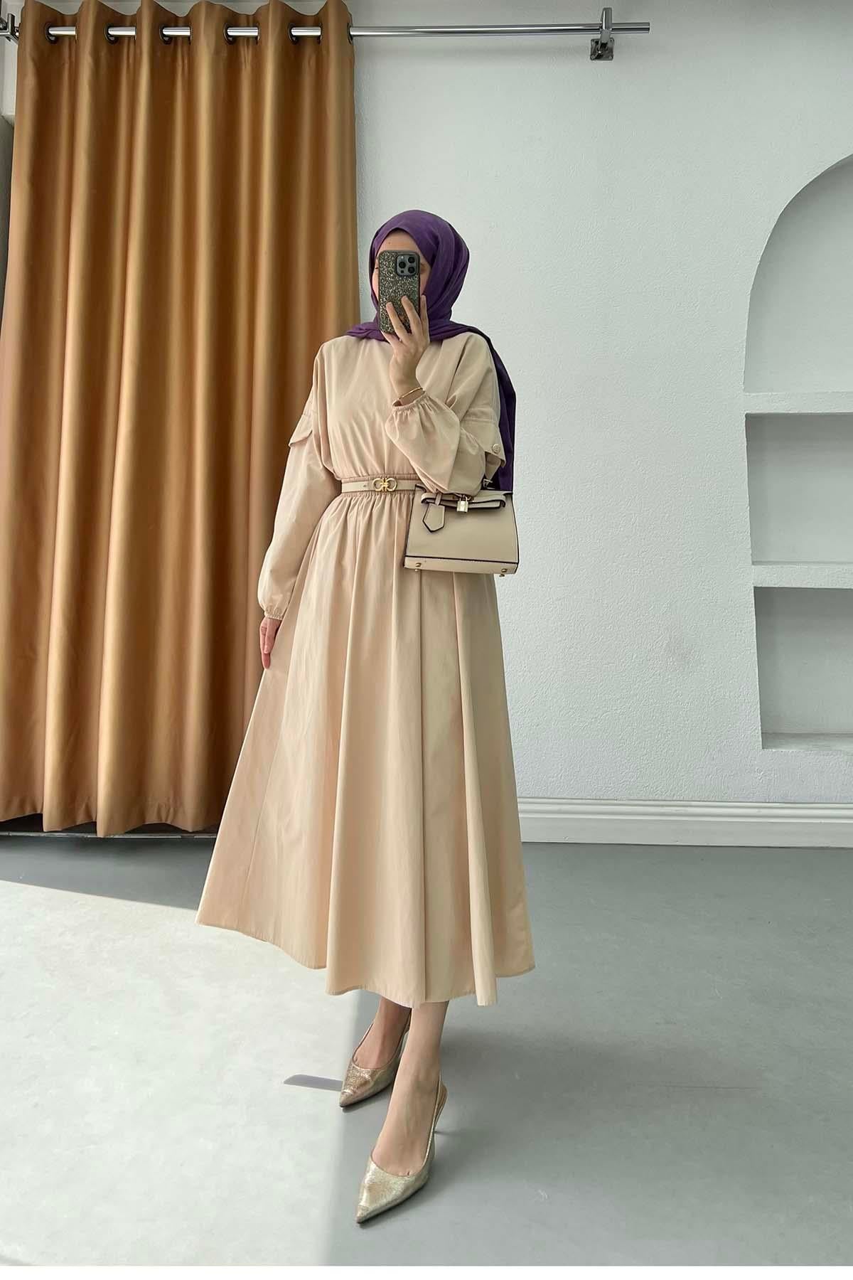 Süs Cepli Luna Takım Bej