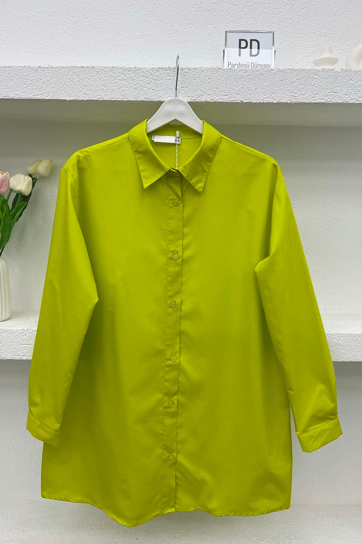 Tunik Gömlek Neon Sarı