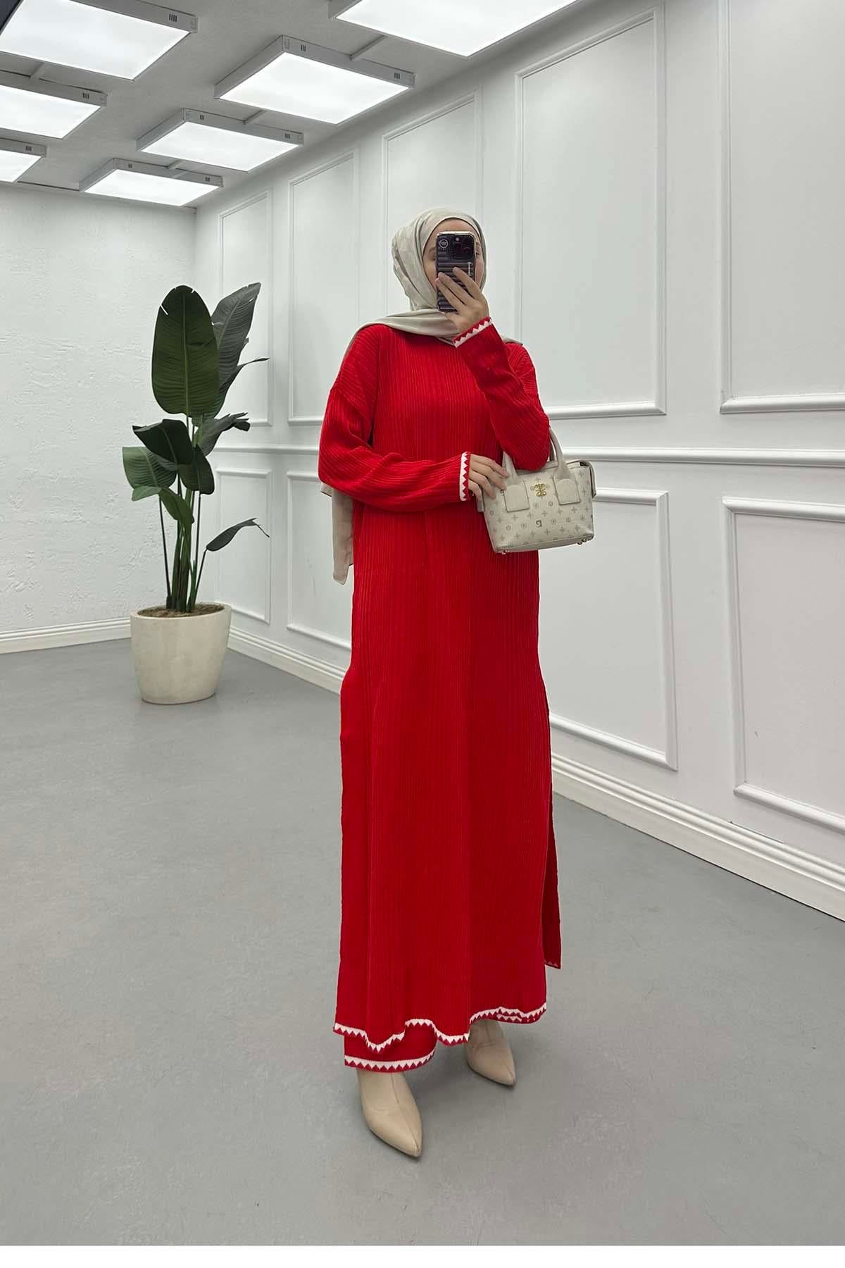 Uzun Triko Takım Kırmızı