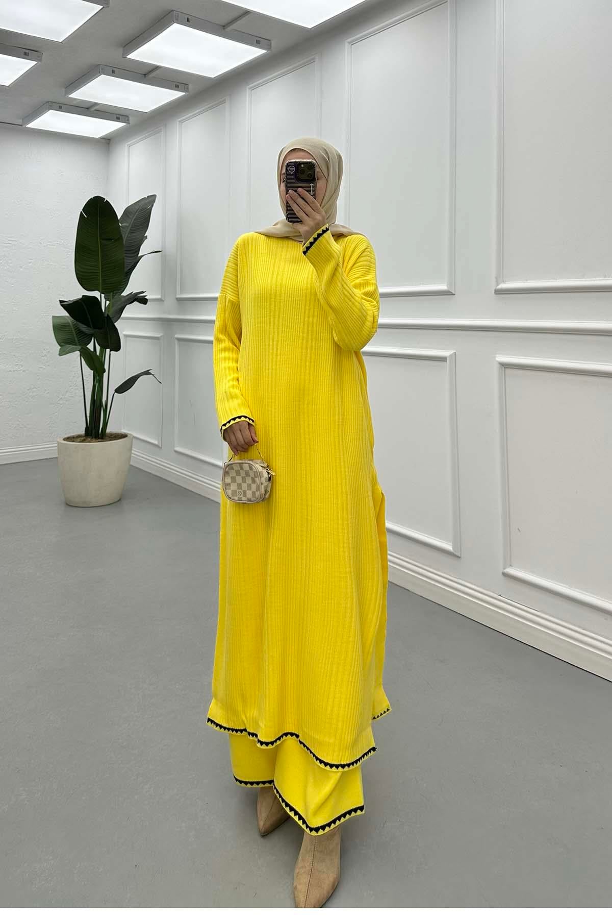 Uzun Triko Takım Sarı