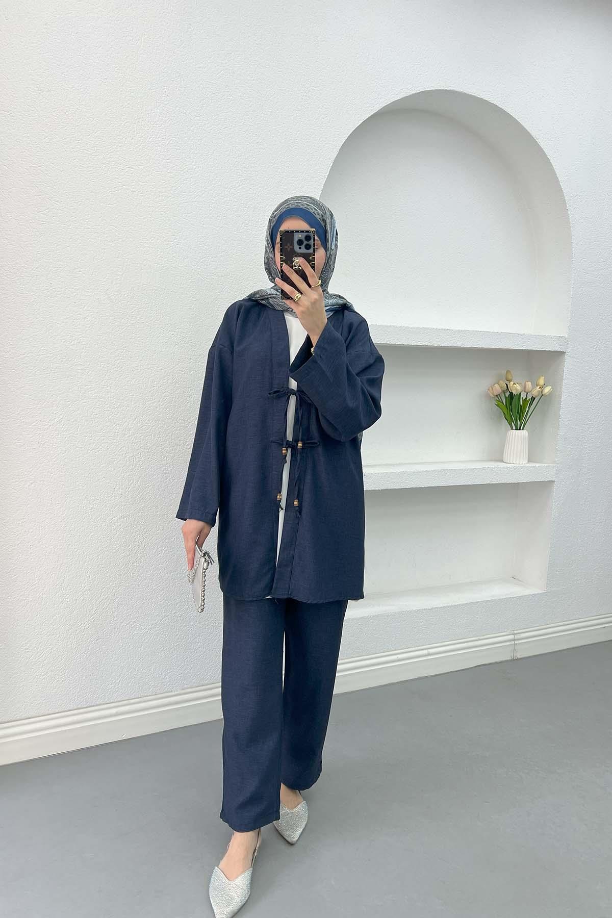 Viral Kimono Takım Koyu Lacivert